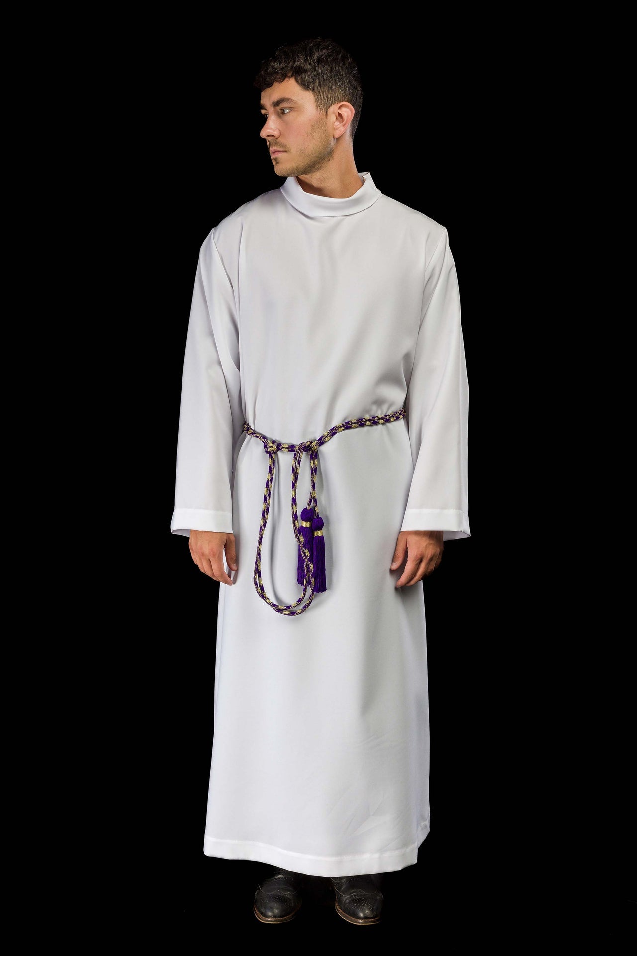 Cingolo liturgico viola e oro