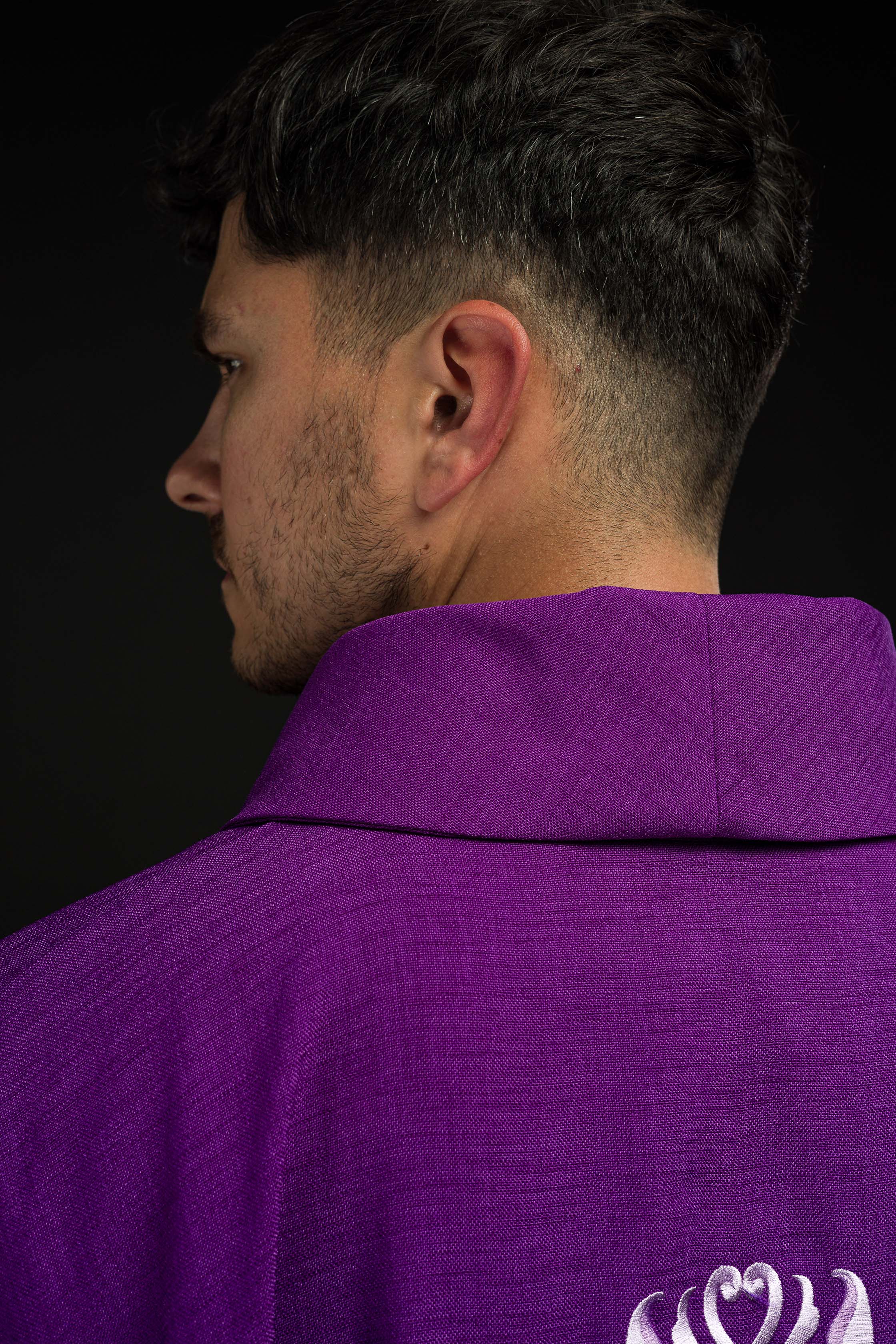 Casula Viola ricamata con simbolo della Croce
