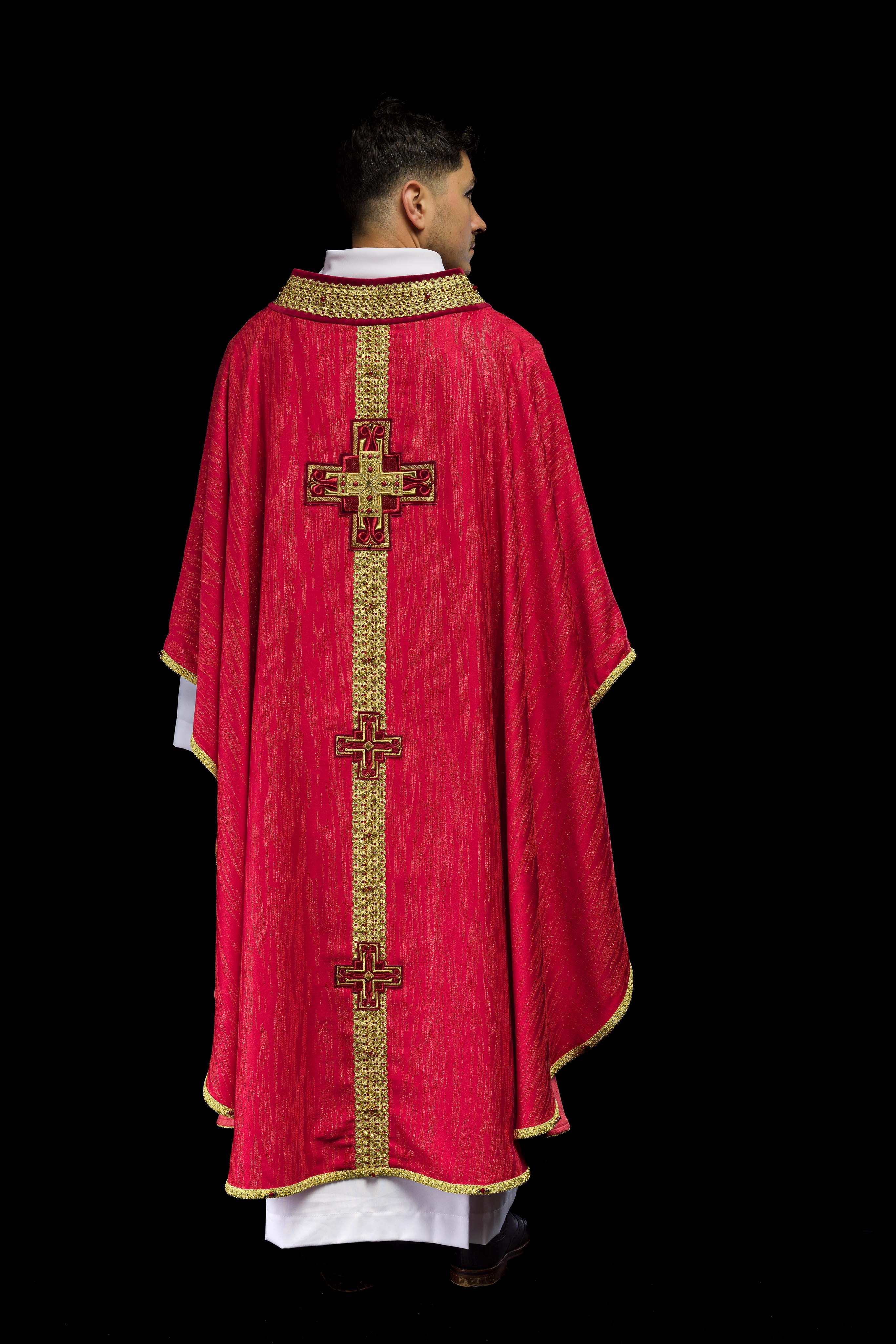 Casula fatto a mano con pietre naturali Handmade 7015 Rosso