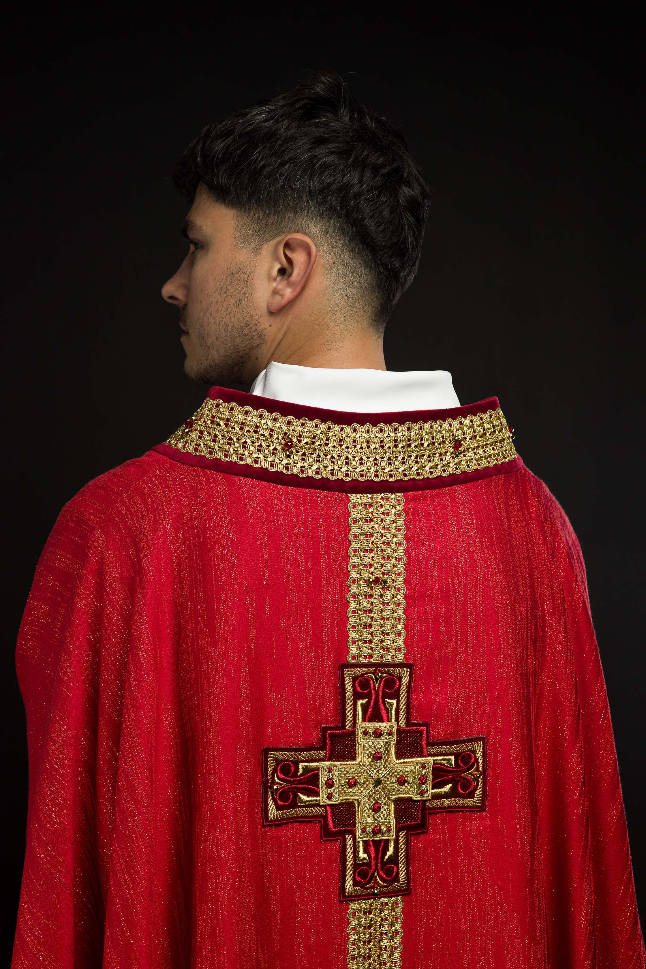 Casula fatto a mano con pietre naturali Handmade 7015 Rosso