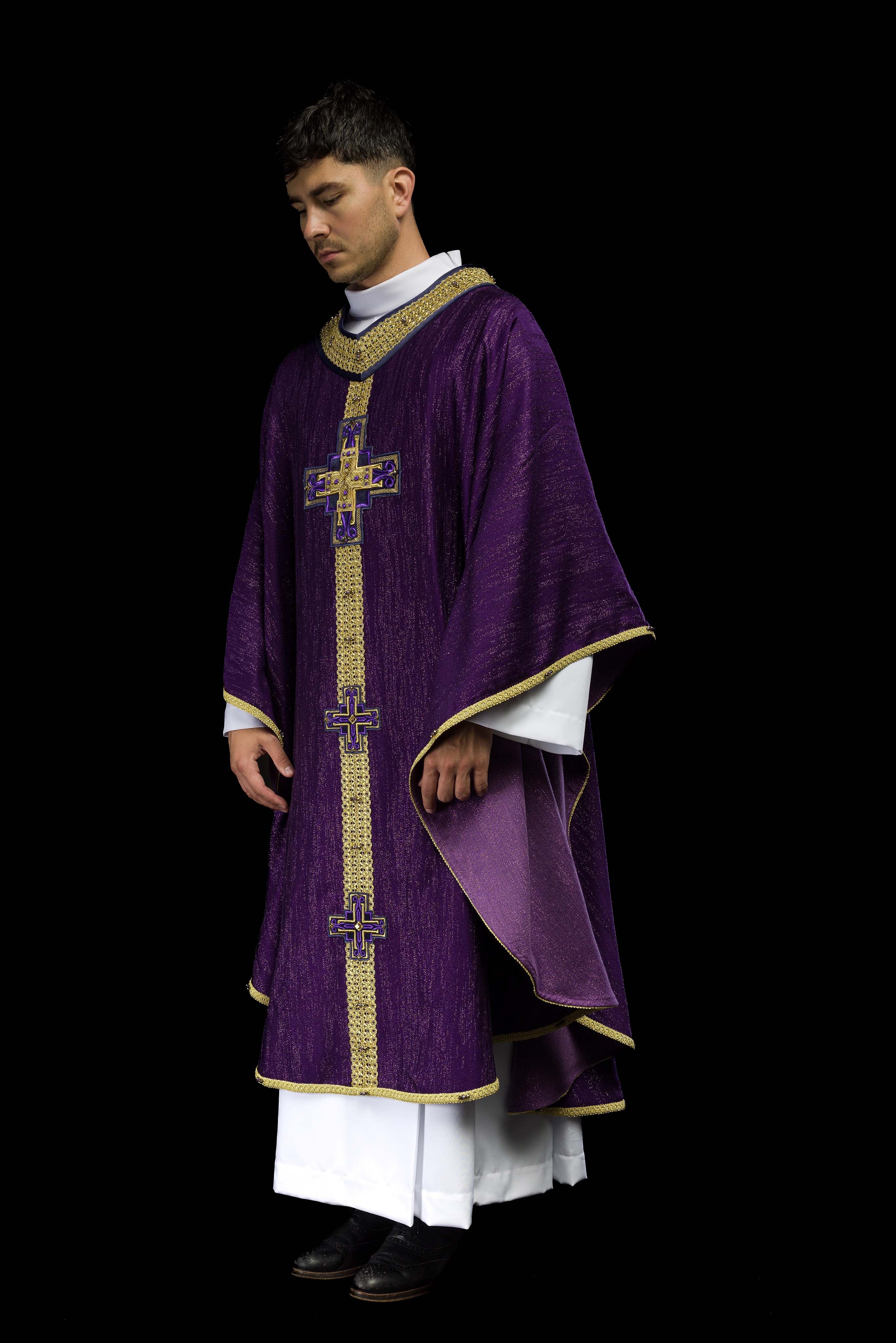 Casula fatto a mano con pietre naturali Handmade 7015 Viola