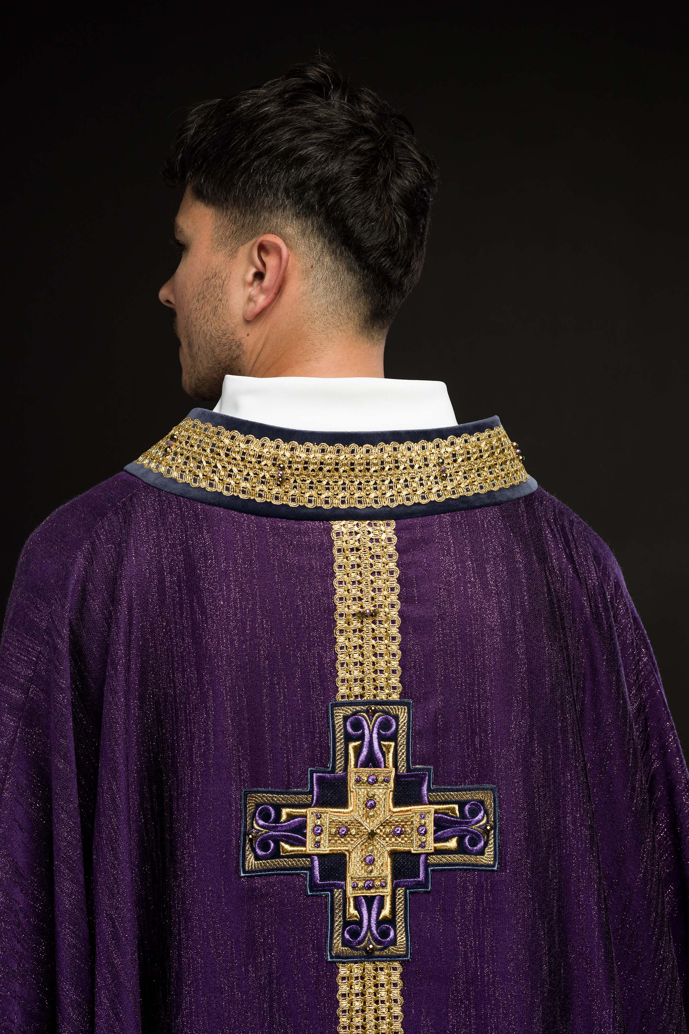 Casula fatto a mano con pietre naturali Handmade 7015 Viola