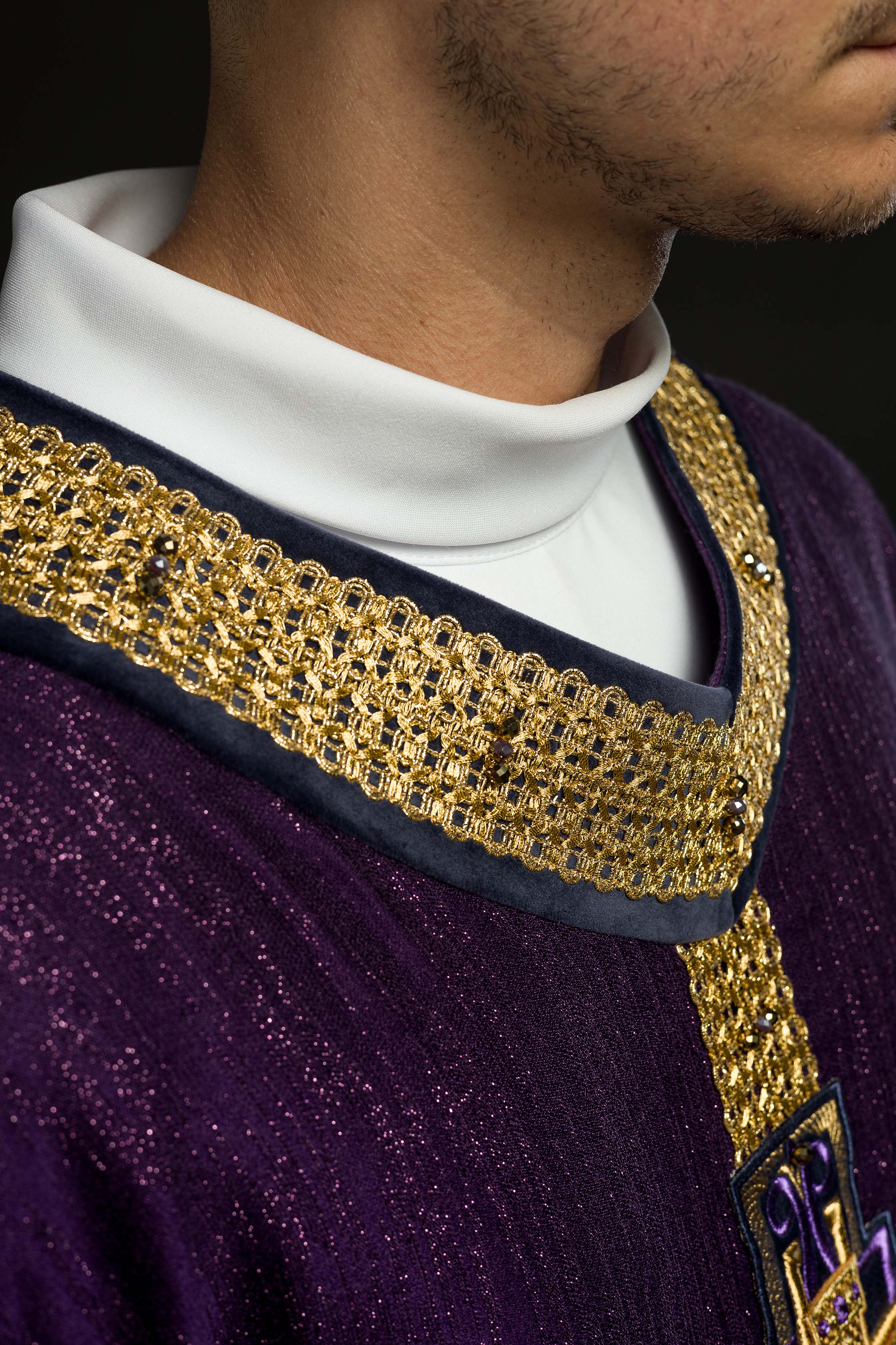 Casula fatto a mano con pietre naturali Handmade 7015 Viola