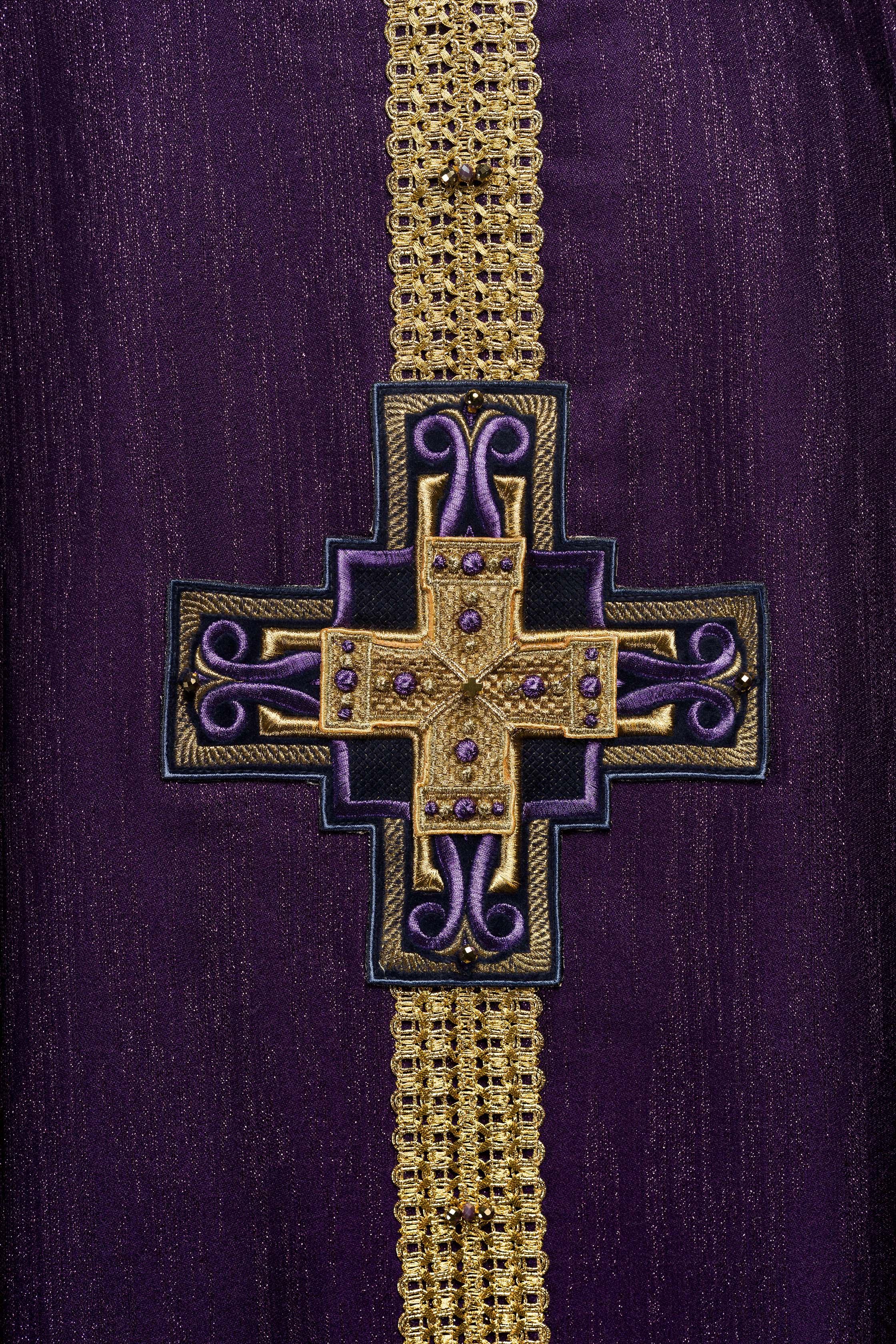 Casula fatto a mano con pietre naturali Handmade 7015 Viola