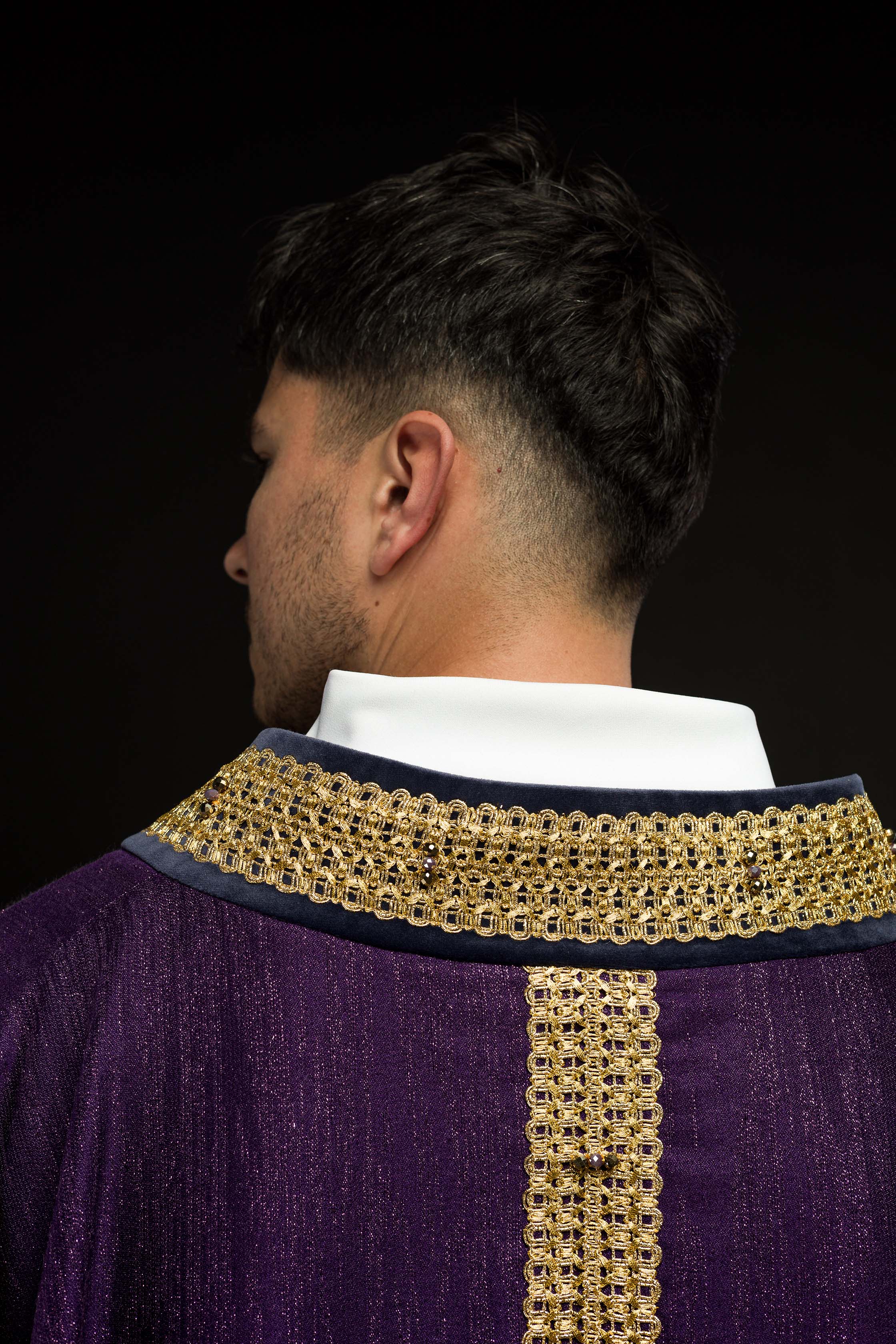 Casula fatto a mano con pietre naturali Handmade 7015 Viola