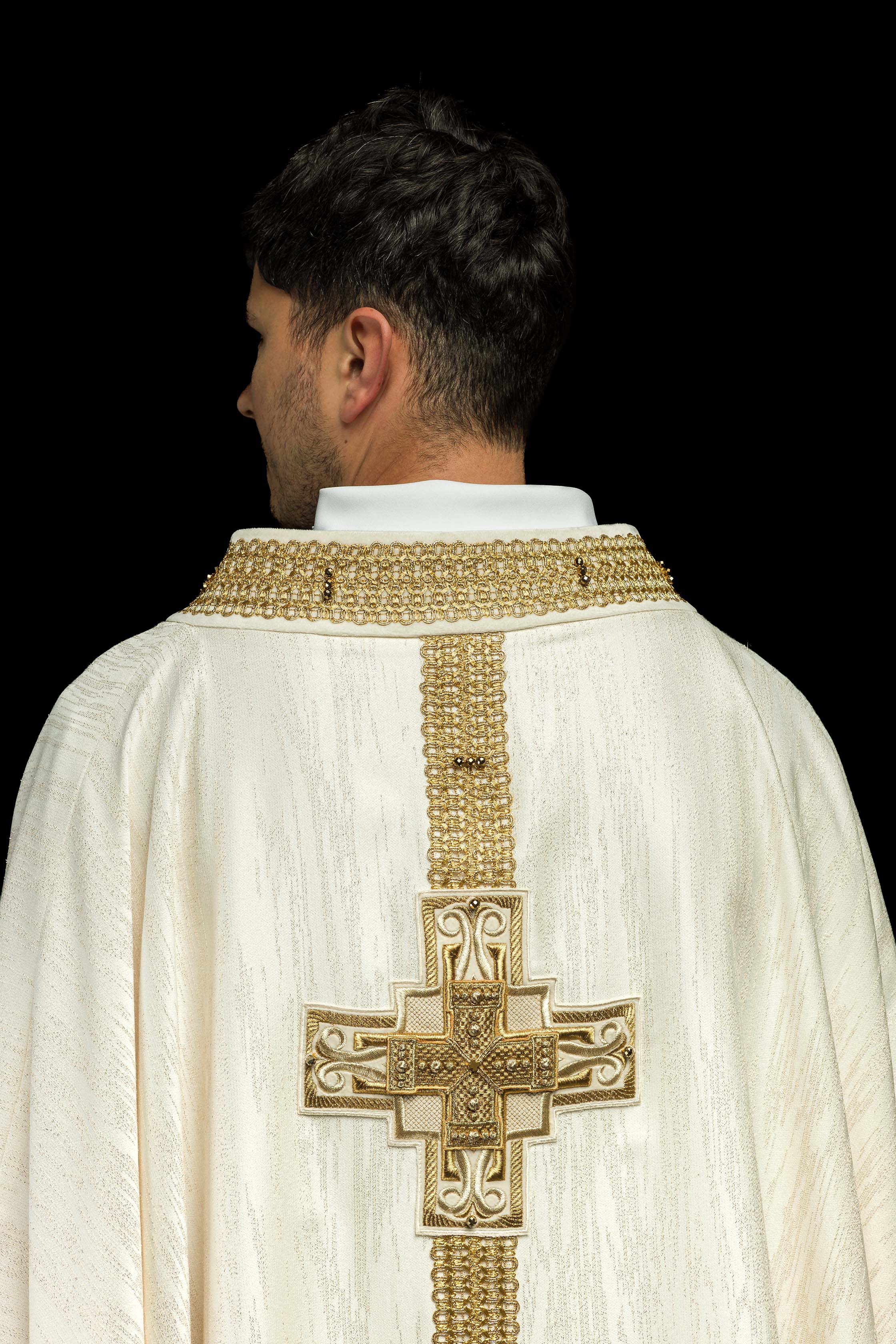 Casula fatto a mano con pietre naturali Handmade 7015 Ecru