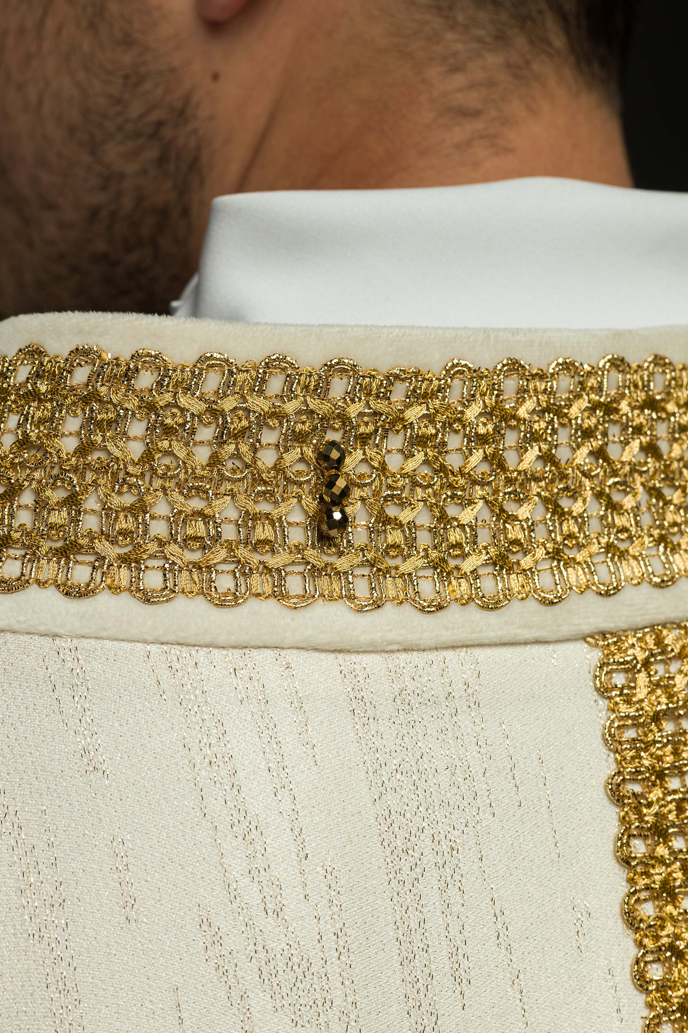 Casula fatto a mano con pietre naturali Handmade 7015 Ecru