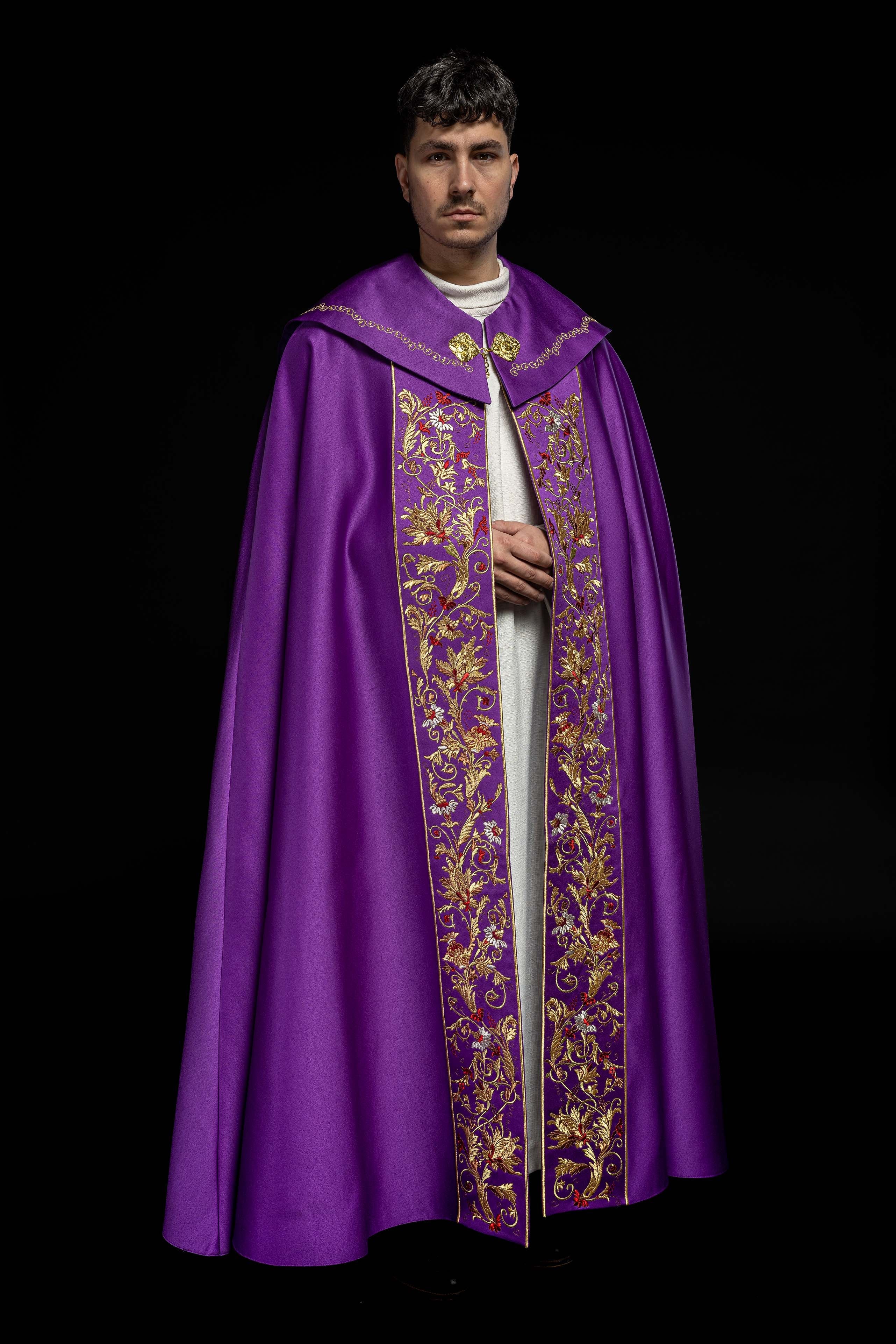 Kapa eucharystyczna monogram PX w kolorze fioletowym - ORNATY.PL