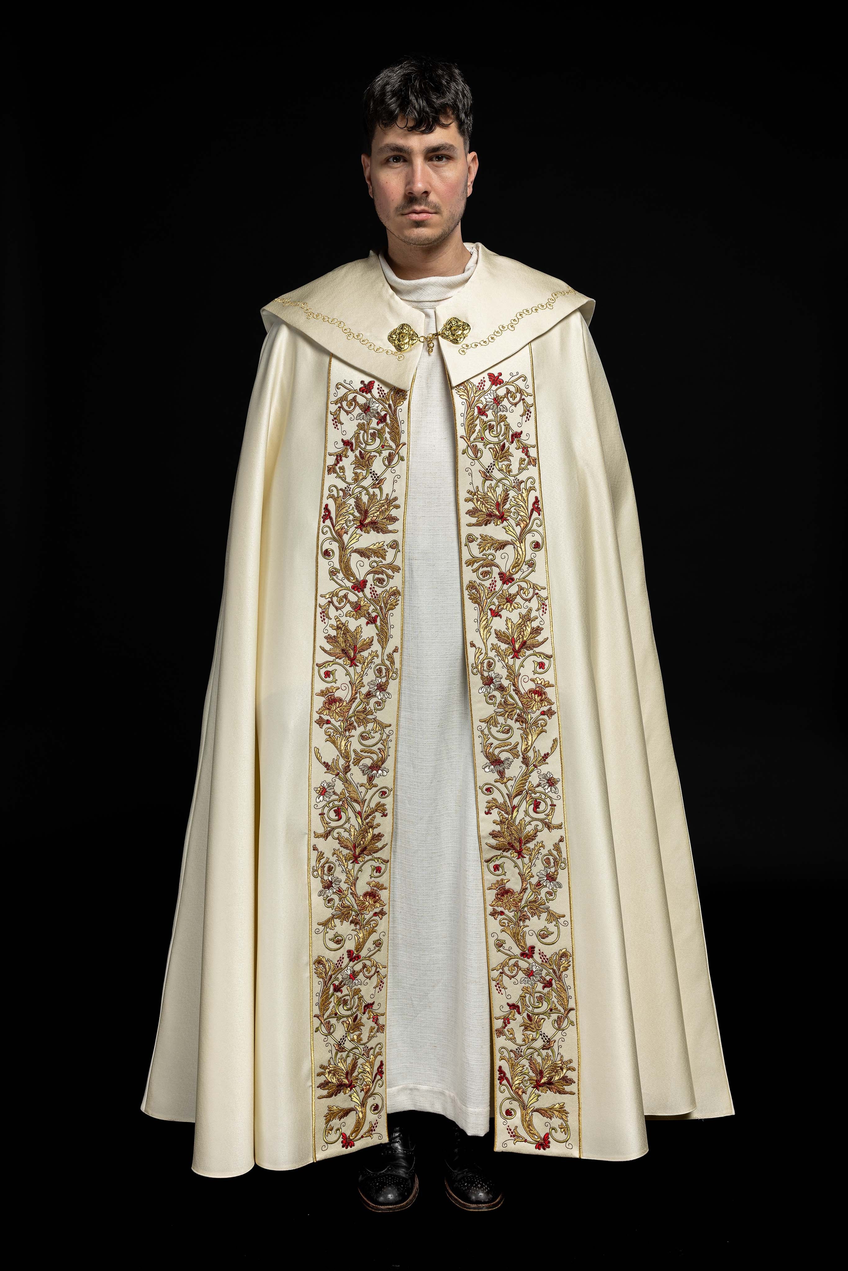 Kapa eucharystyczna monogramem PAX ecru - ORNATY.PL
