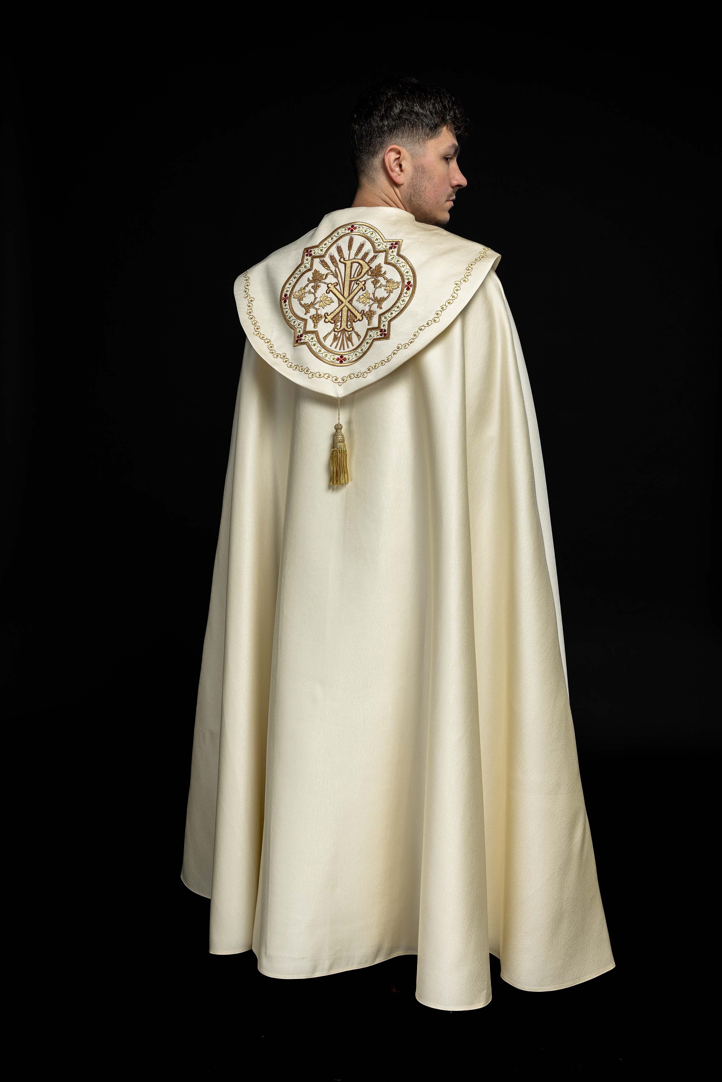 Kapa eucharystyczna monogramem PAX ecru - ORNATY.PL