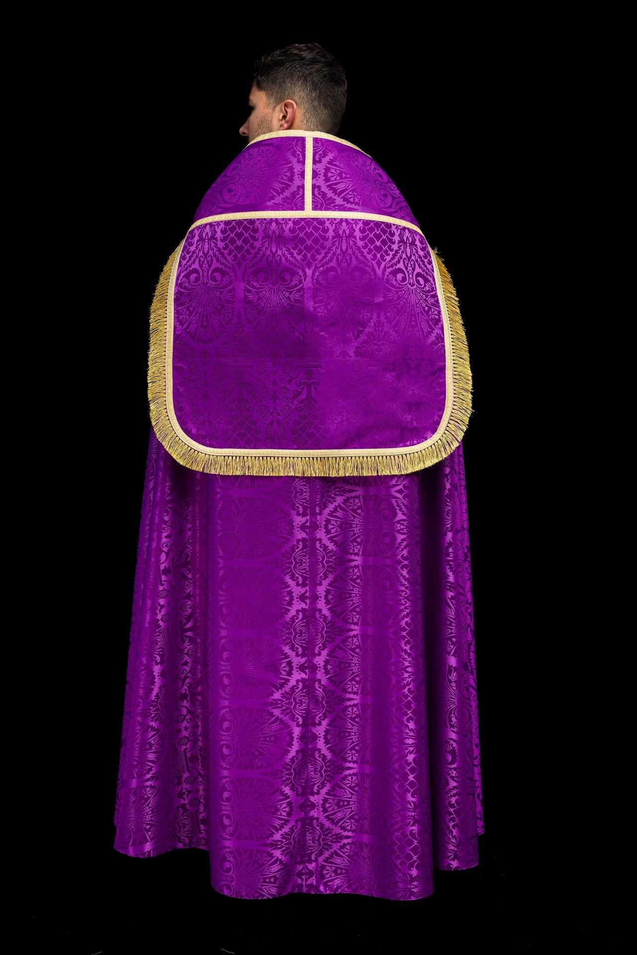 Piviale romano in tessuto jacquard – Viola