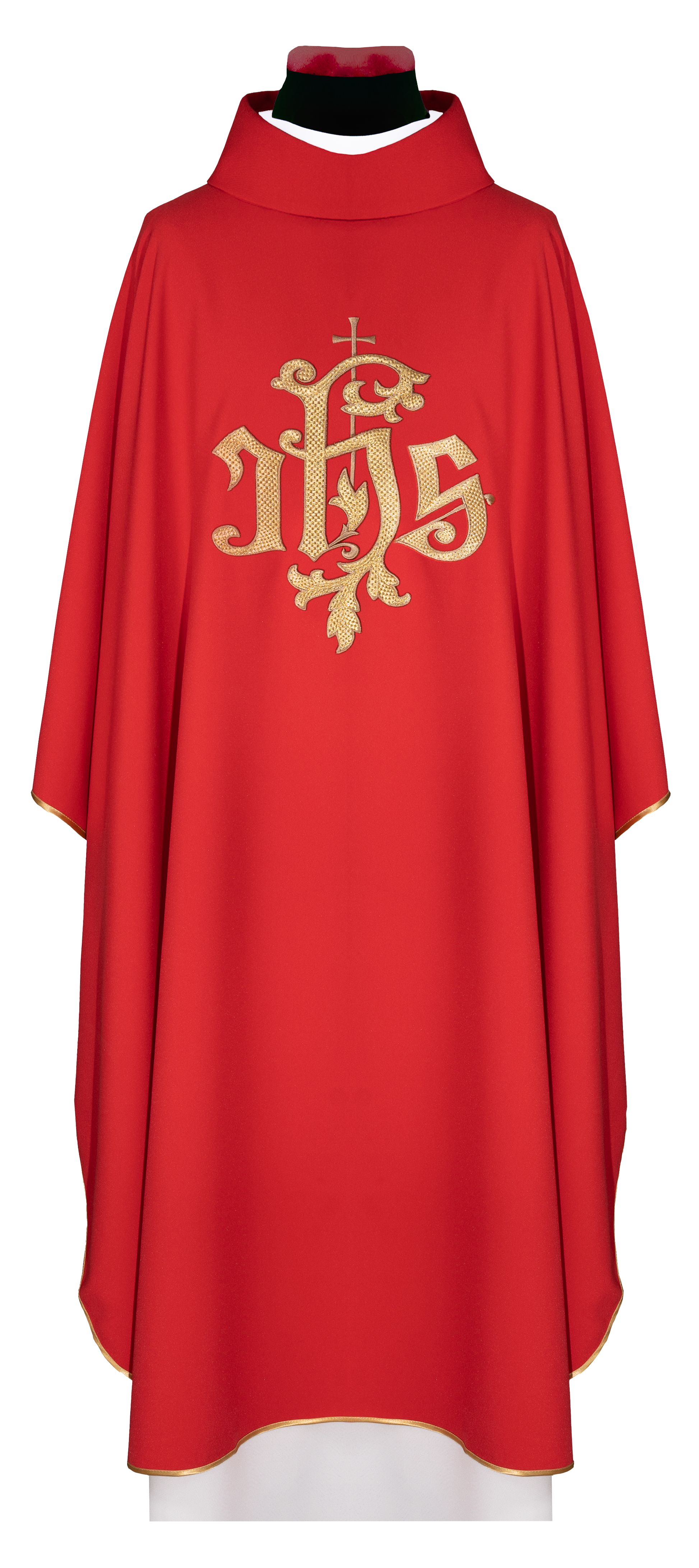 Pianeta rossa con ricamo dorato IHS