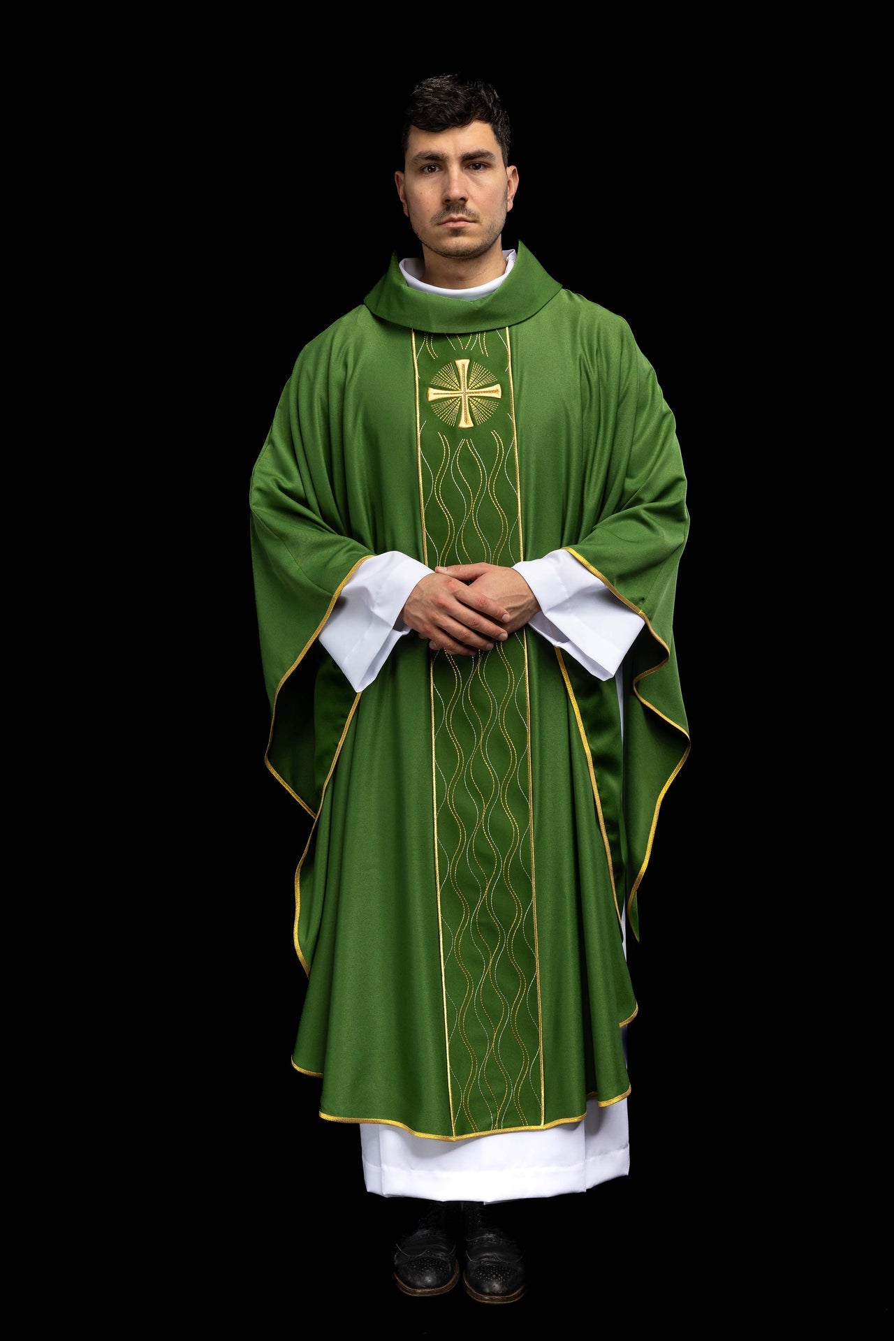 Ornat haftowany Krzyż zielony - ORNATY.PL