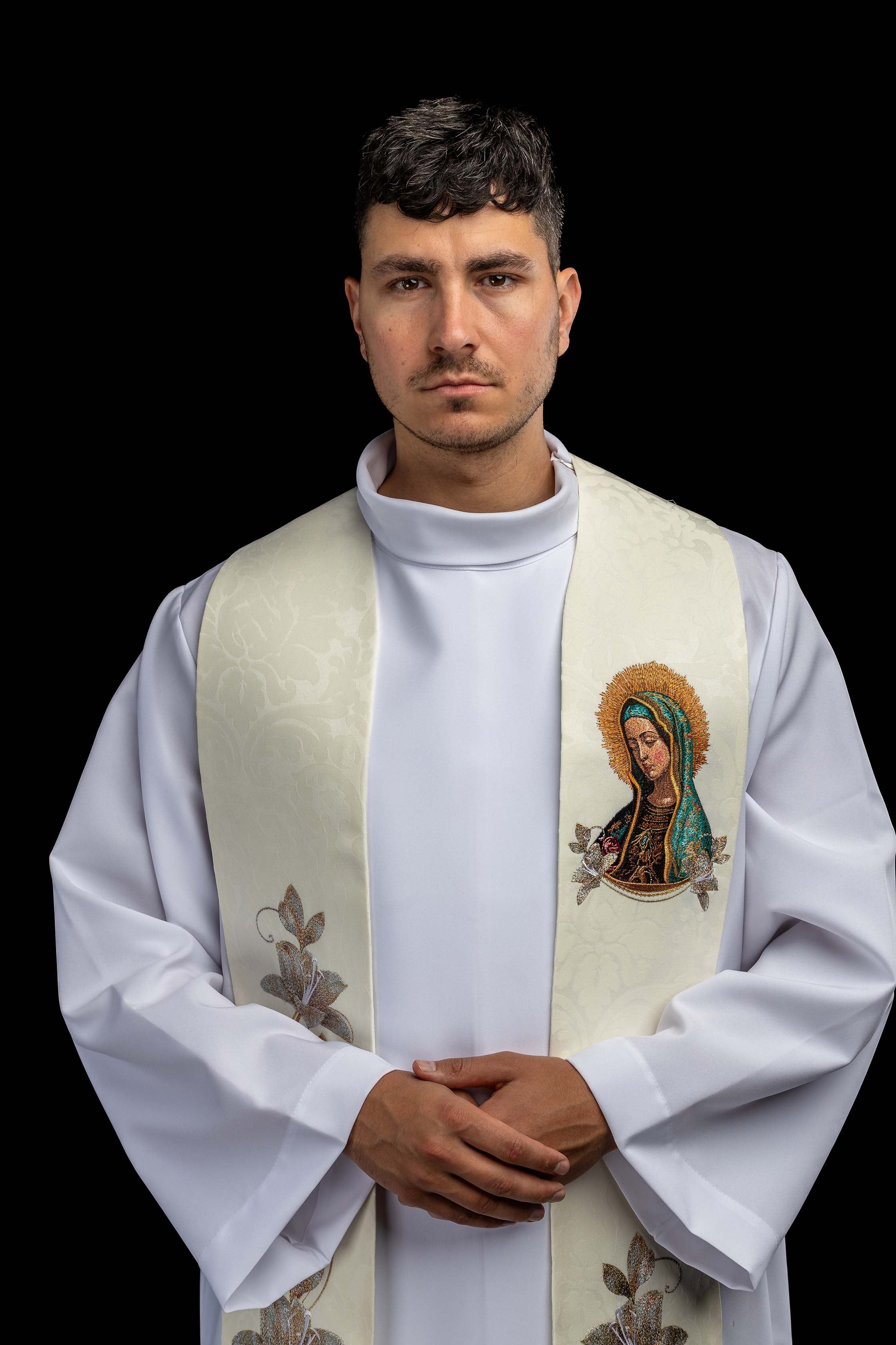 Stola ricamata con l’immagine di Nostra Signora di Guadalupe
