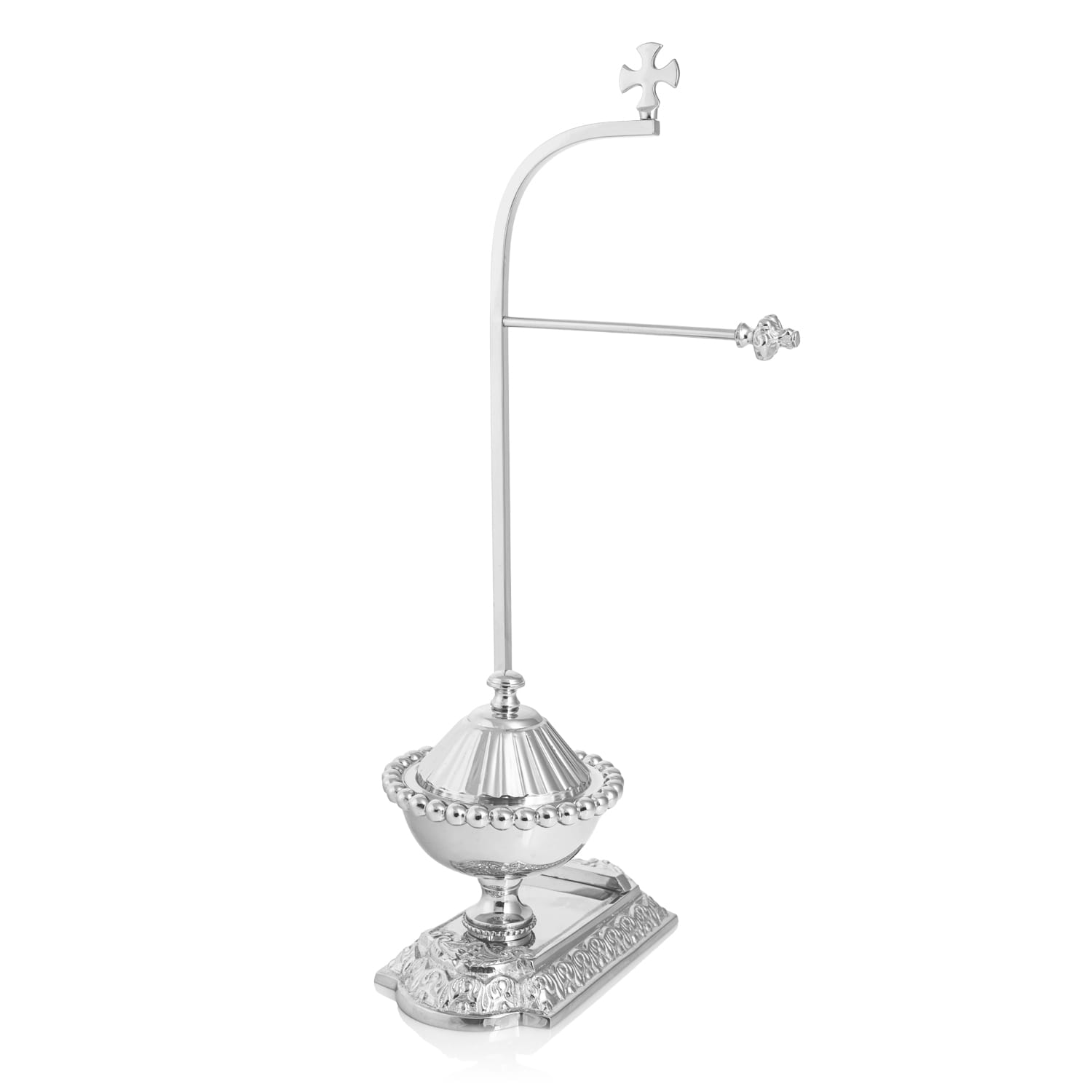 Appendiabiti per purificatoio - vasculum - ottone - nichel - 38 cm A821N - PERILPRETE.IT