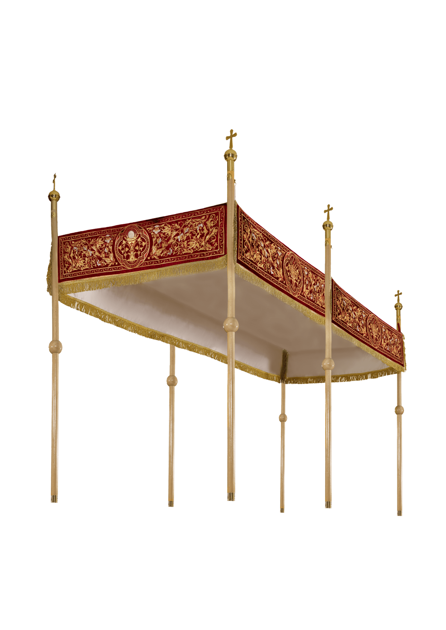 Baldacchino per 6 aste, ricamato su velluto KBA/004/05/20/PA 150*250 AKSAMIT BORDO - PERILPRETE.IT