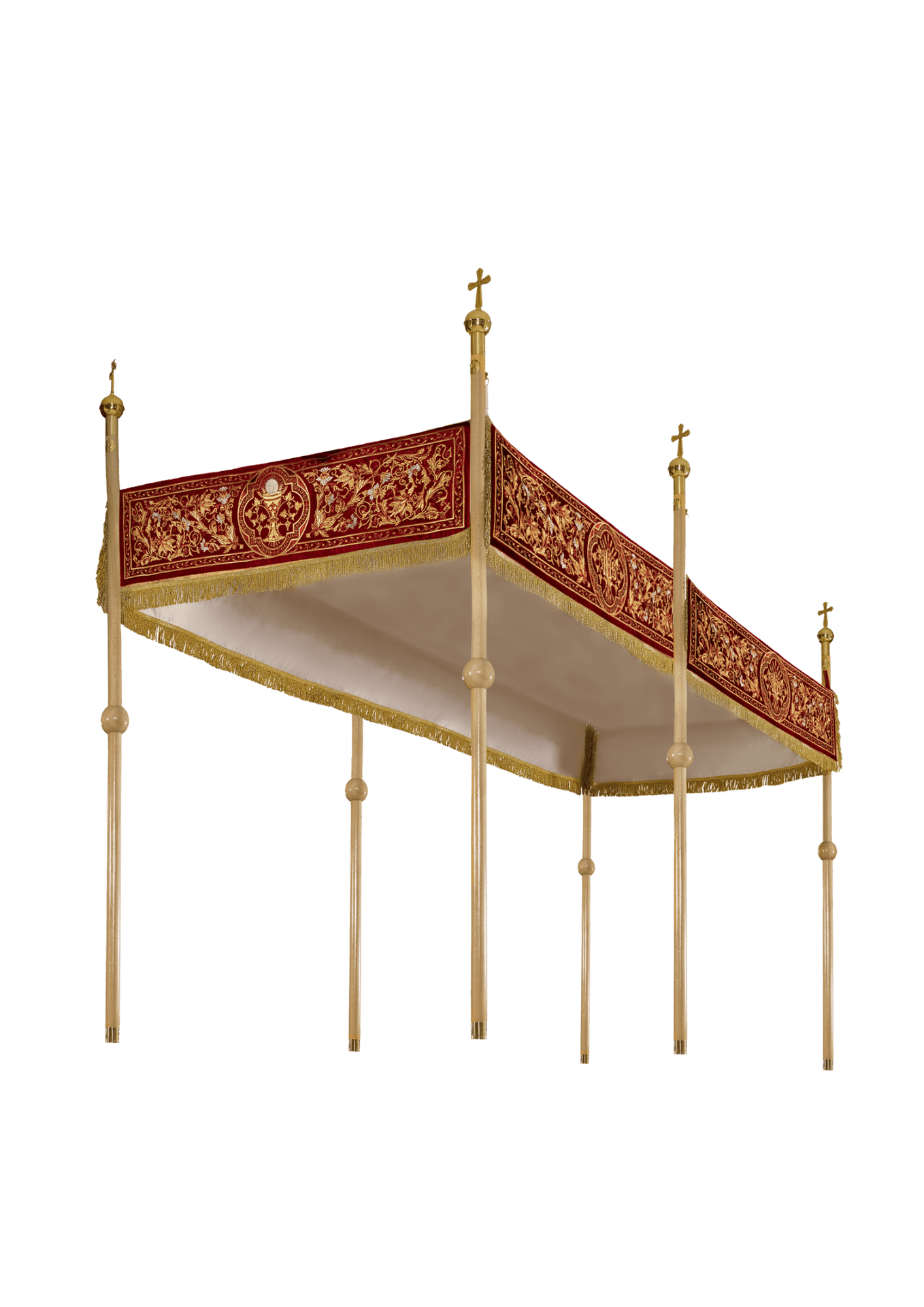 Baldachim kościelny bordowy 150 x 250 cm na 6 drzewców
