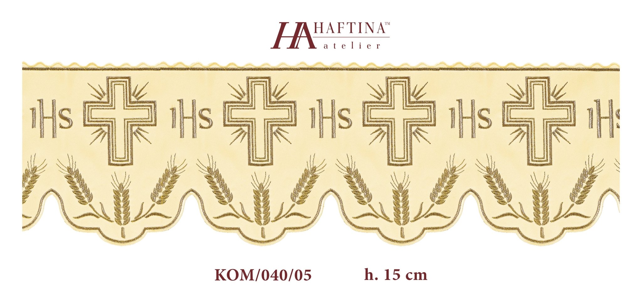 Balza Ècru per Tovaglia d'altare con monogramma IHS color écru KOM/040/05 20cm 3,5m - PERILPRETE.IT