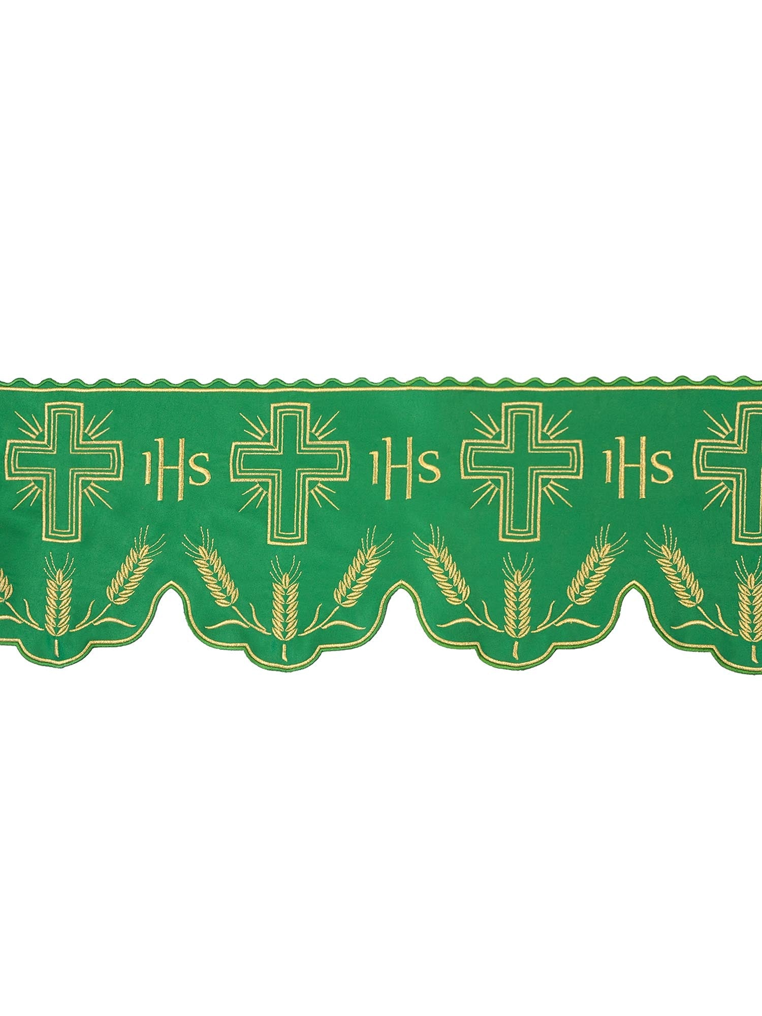 Balza per tovaglia d'altare con monogramma IHS in colore ecrù con croce KOM/040/01 20cm 3,5m - PERILPRETE.IT