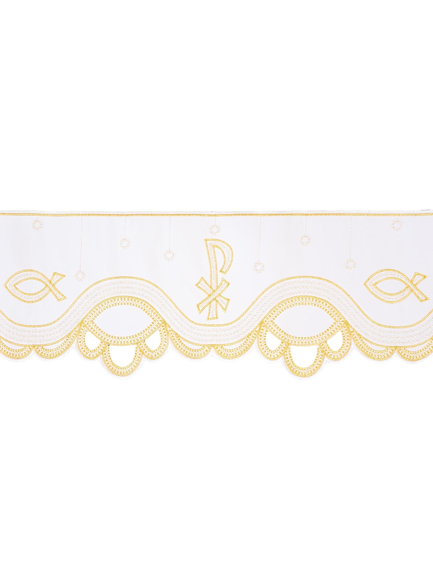 Balza per tovaglia d'altare con ricamo frontale PAX Bianco KOM/036/04 20cm 3,5m - PERILPRETE.IT