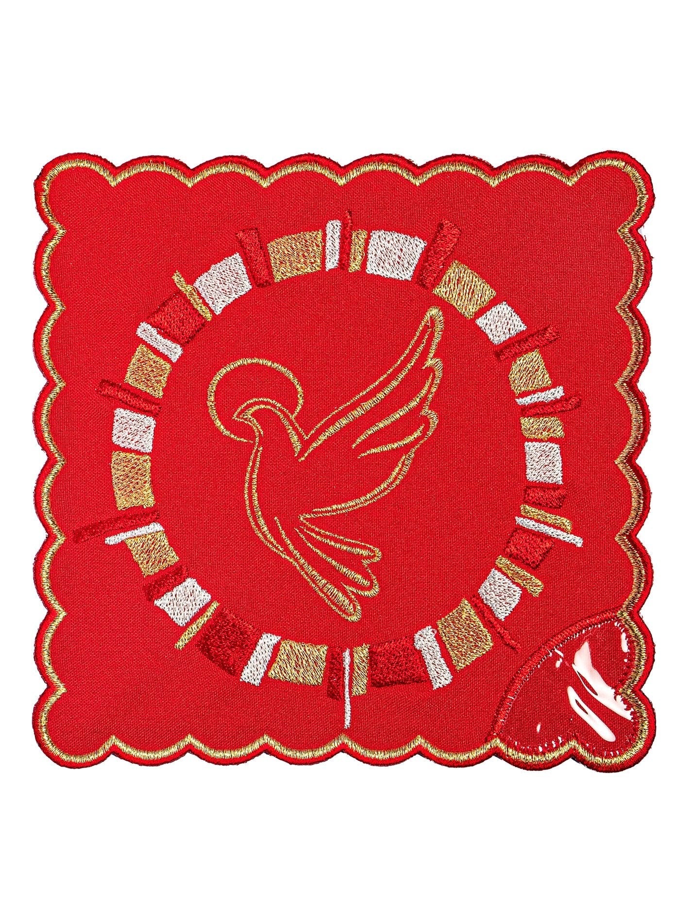 Biancheria calice rossa con ricamo Spirito Santo KK/141 - PERILPRETE.IT