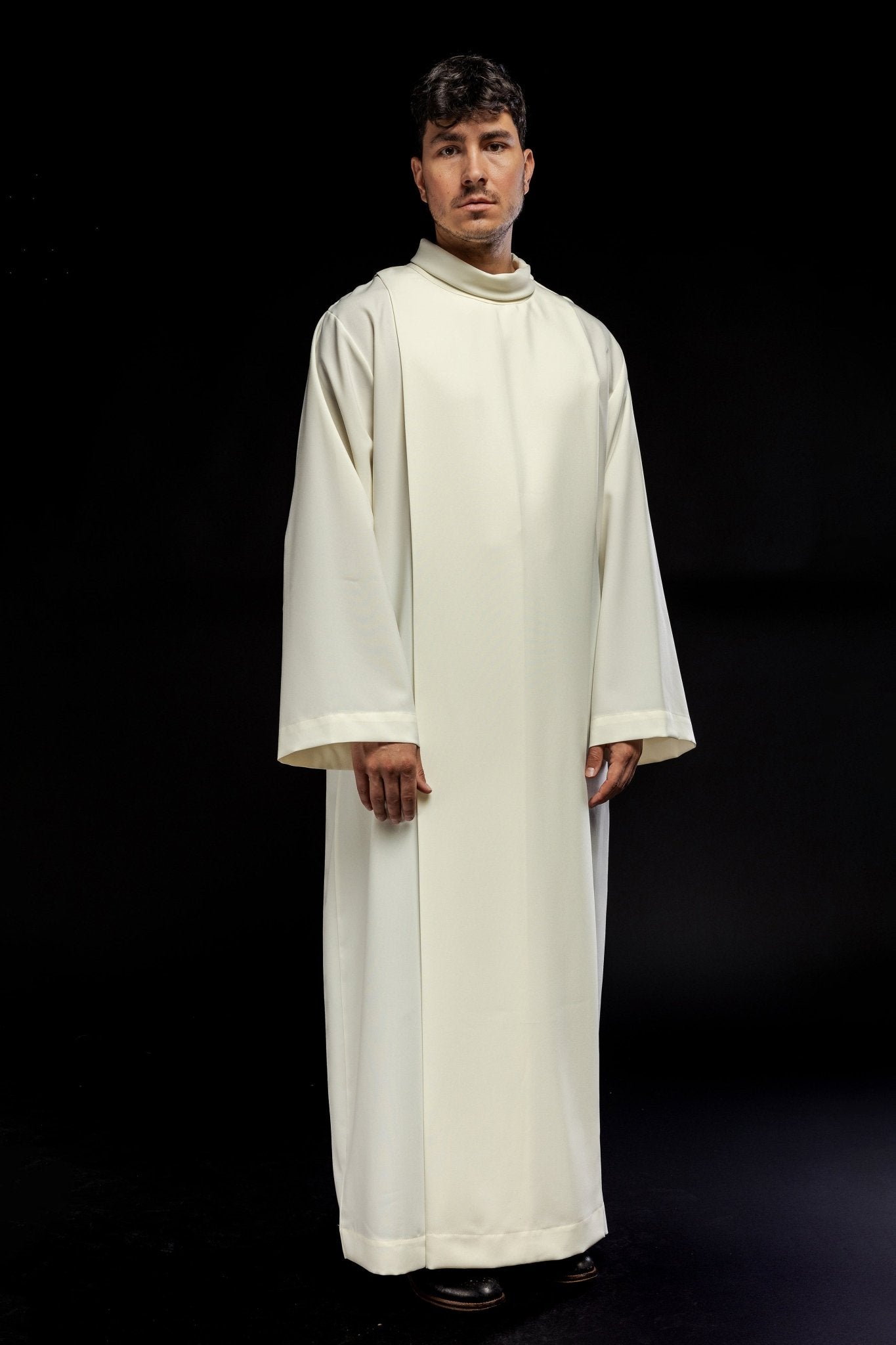 Camice Sacerdotale semplice con collo alto Ecru KAB/022/05/12 135cm/164cm - PERILPRETE.IT