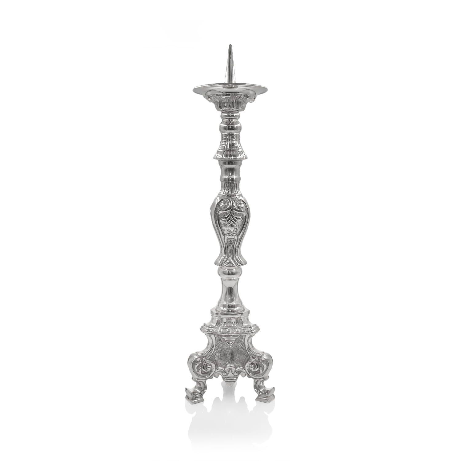 Candelabro - ottone - nichel - 45 cm P143N - PERILPRETE.IT