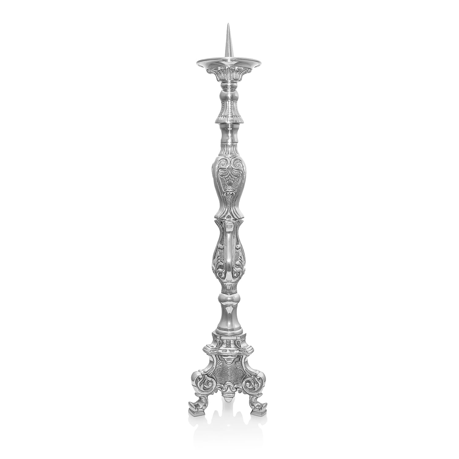 Candelabro - ottone - nichel - 60 cm P145N - PERILPRETE.IT