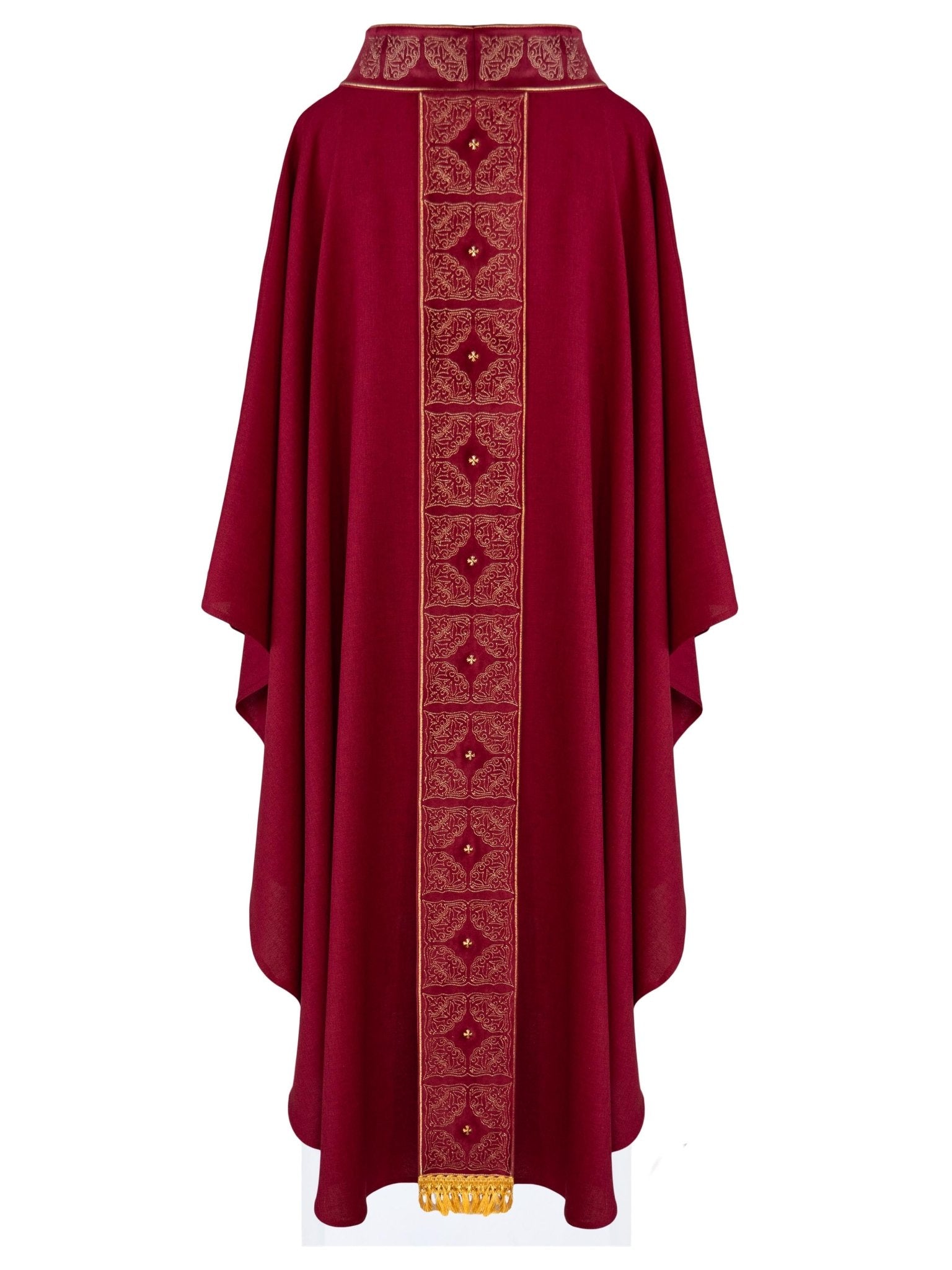 Casula con cintura e colletto riccamente ricamati in rosso S - 7057 - 02 - 70 - PERILPRETE.IT