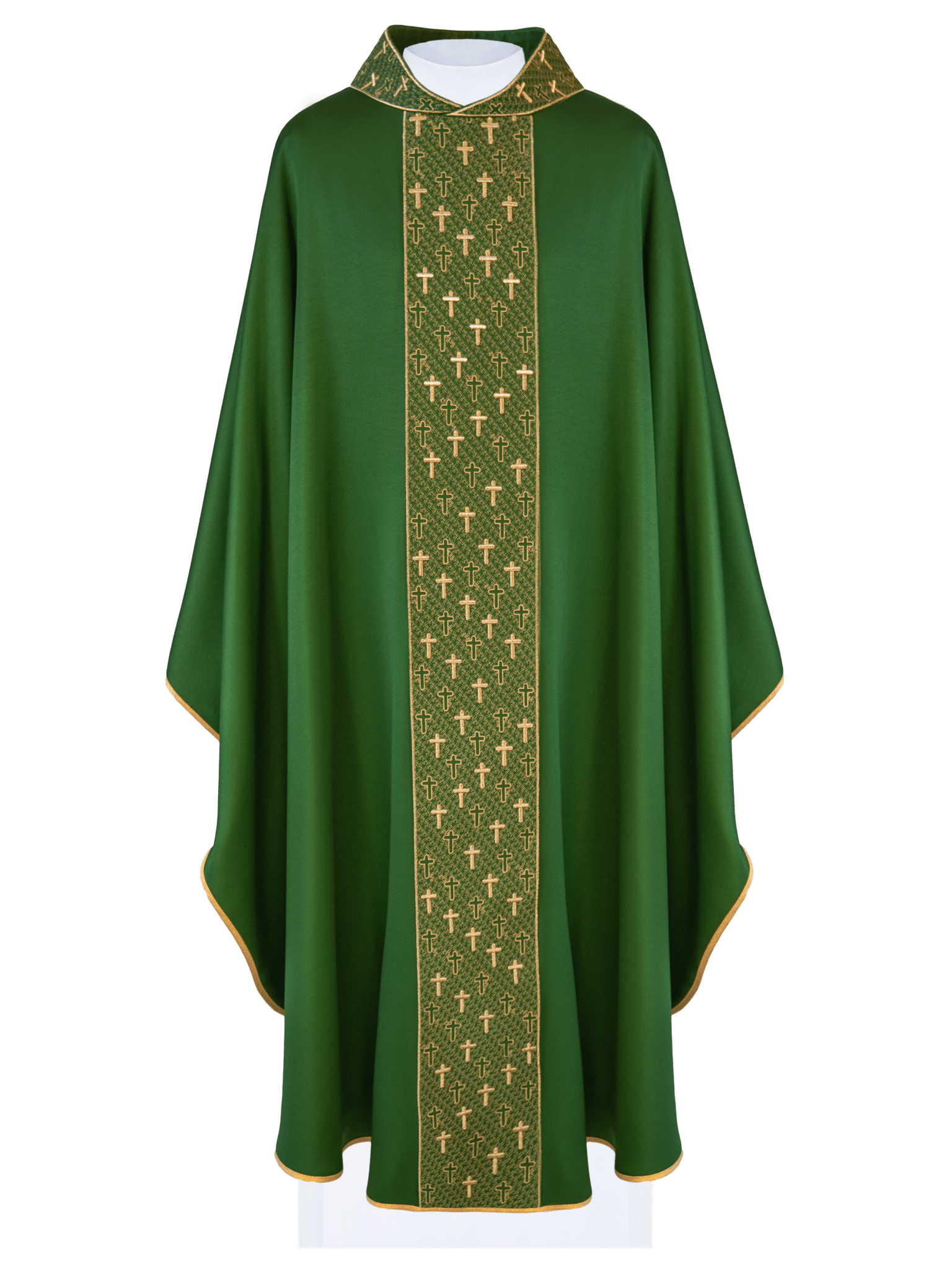 Casula con cintura riccamente ricamata a croci di colore verde S - 7062 - 01 - 53 - PERILPRETE.IT