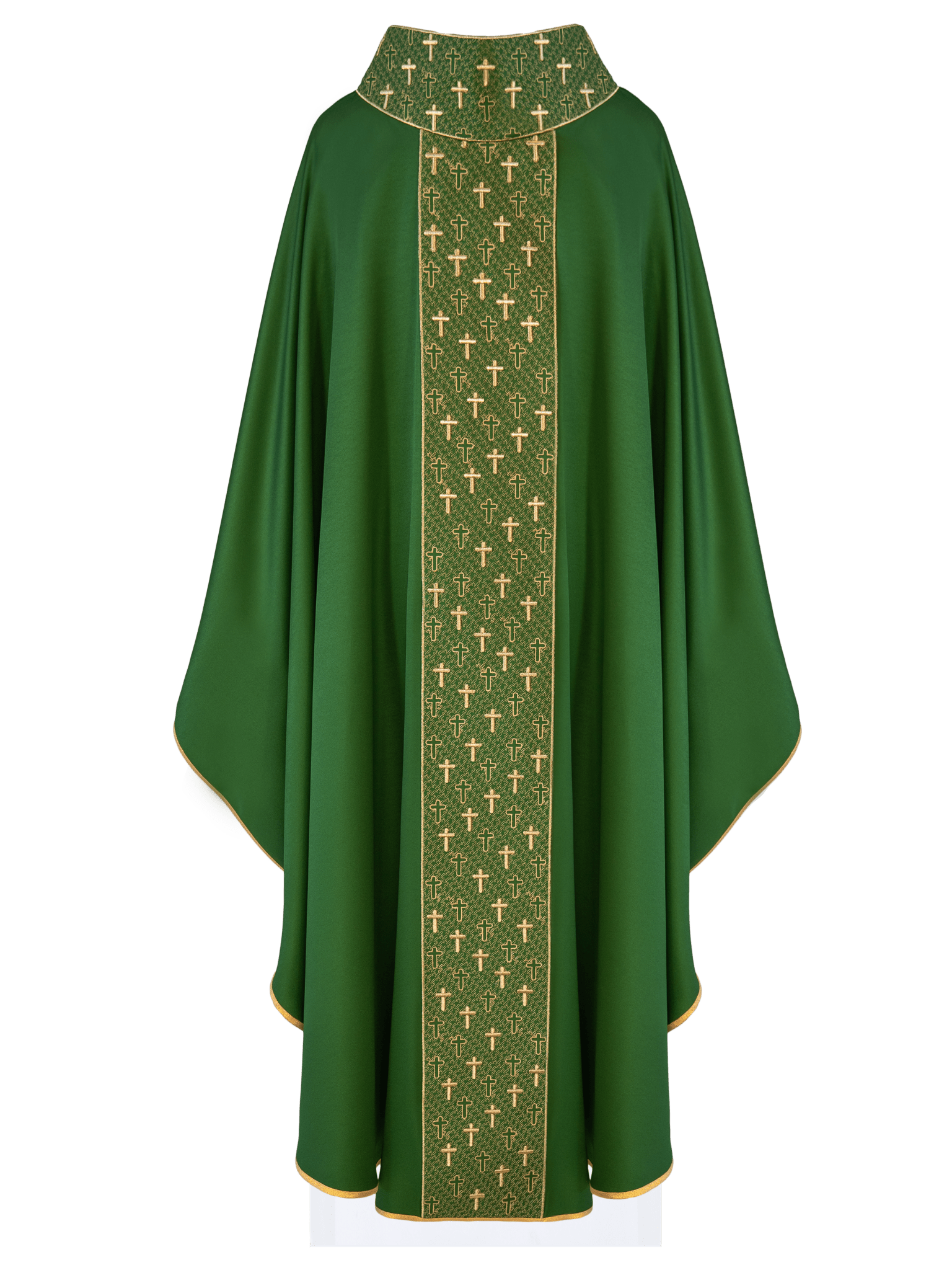 Casula con cintura riccamente ricamata a croci di colore verde S - 7062 - 01 - 53 - PERILPRETE.IT
