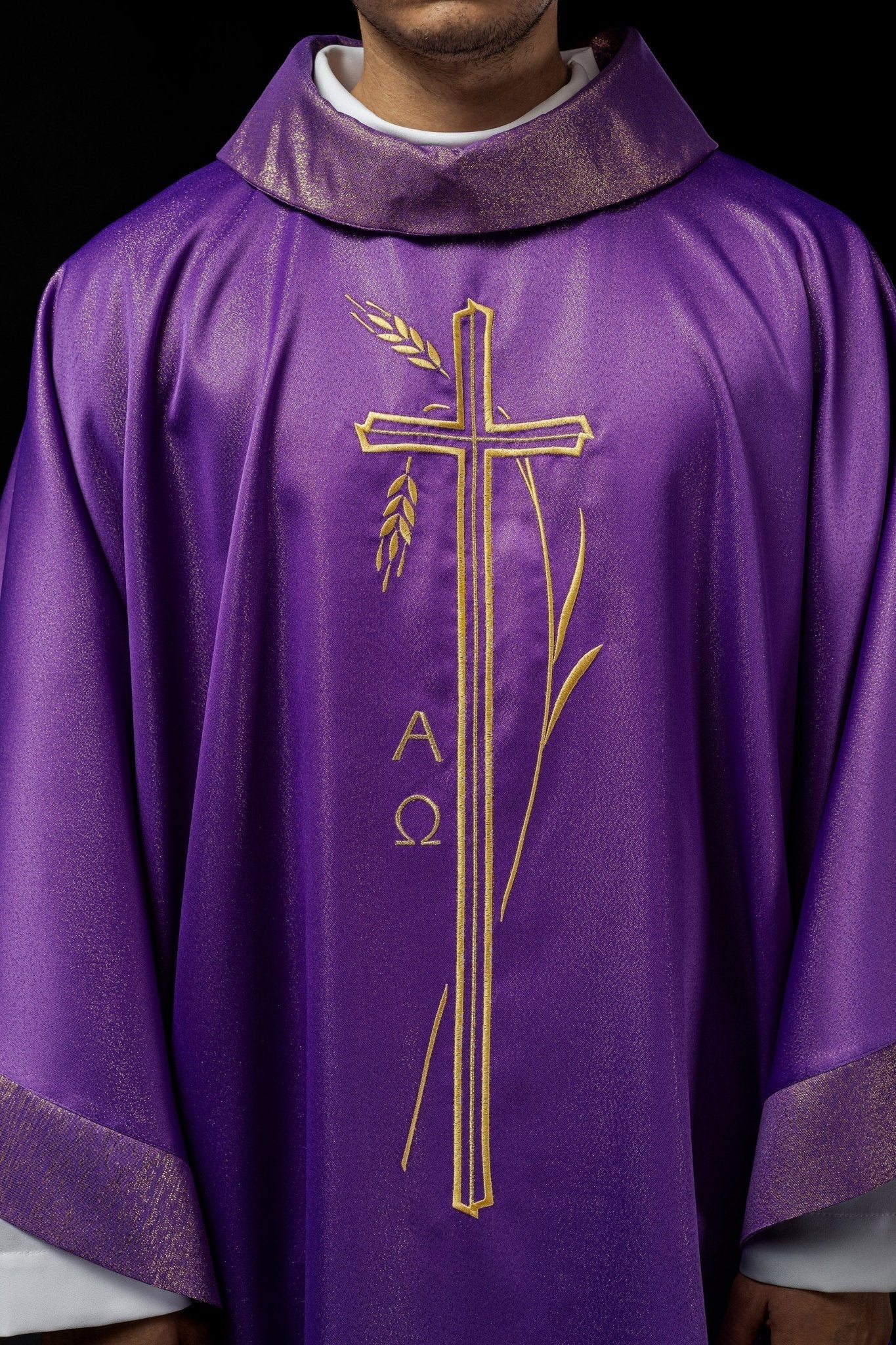 Casula con motivo a croce e spiga di colore viola S - 7052 - 03 - 54 - PERILPRETE.IT