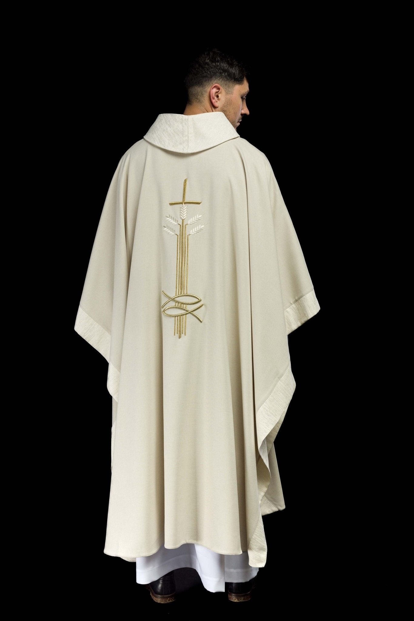 Casula con motivo di croce, orecchie e pesce S-7063-05-70 - PERILPRETE.IT
