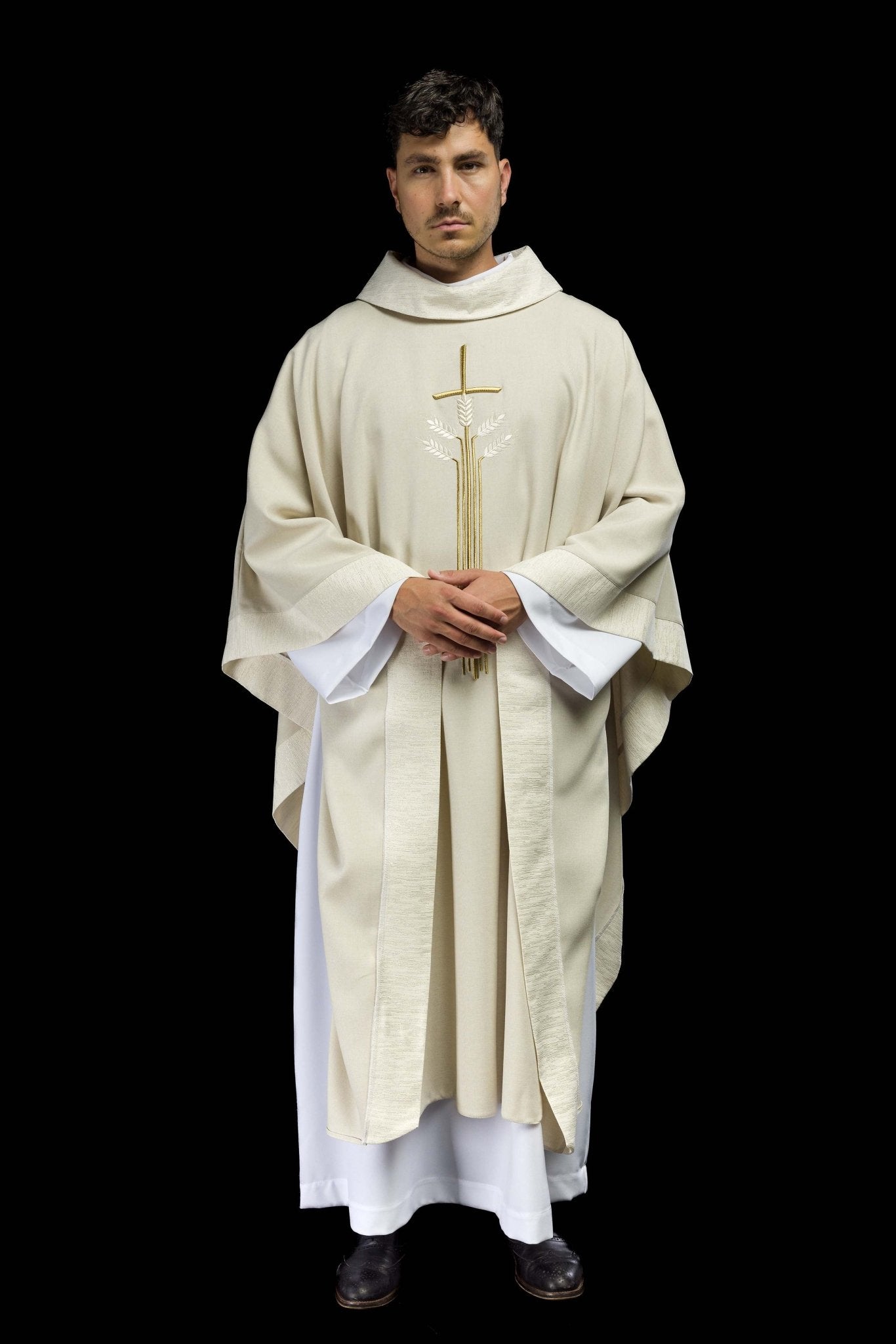 Casula con motivo di croce, orecchie e pesce S-7063-05-70 - PERILPRETE.IT