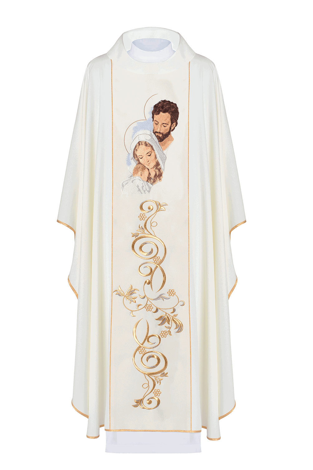 Casula di Natale con immagine della Sacra Famiglia KOR/196/05/01 ECRU - PERILPRETE.IT