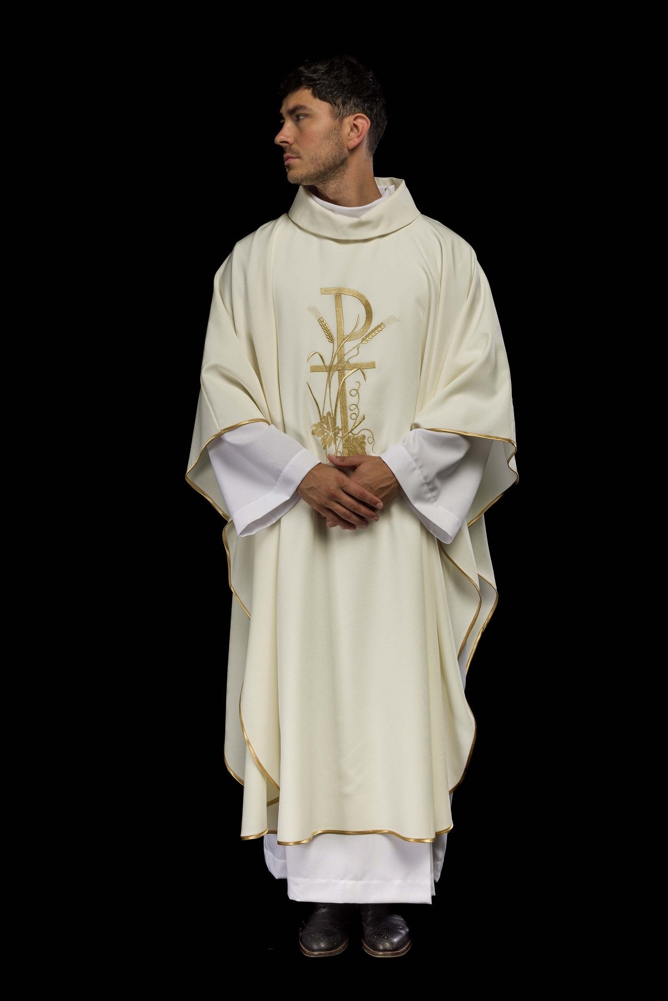 Casula Écru ricamata KOR/026/05/12 ECRU - PERILPRETE.IT