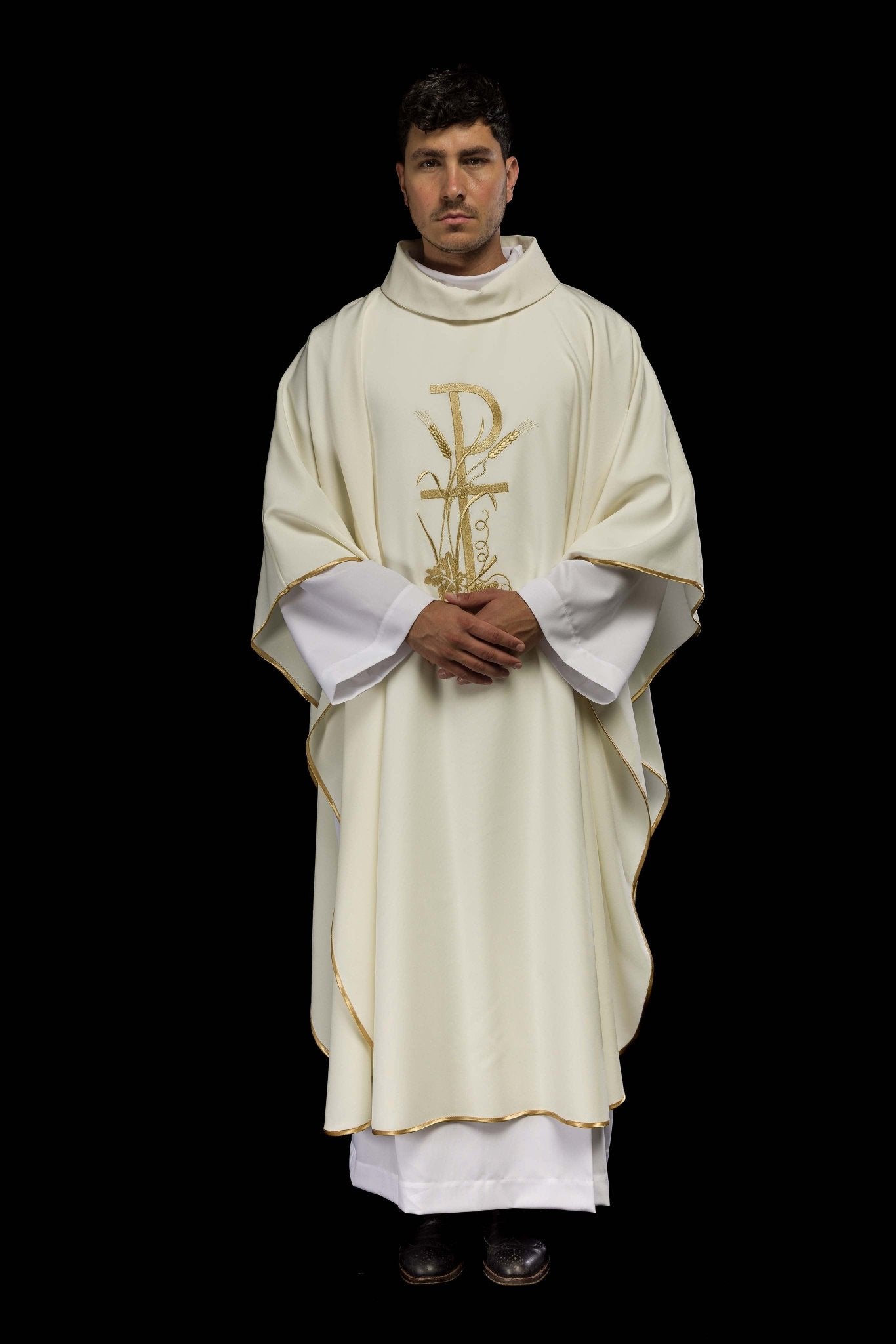 Casula Écru ricamata KOR/026/05/12 ECRU - PERILPRETE.IT