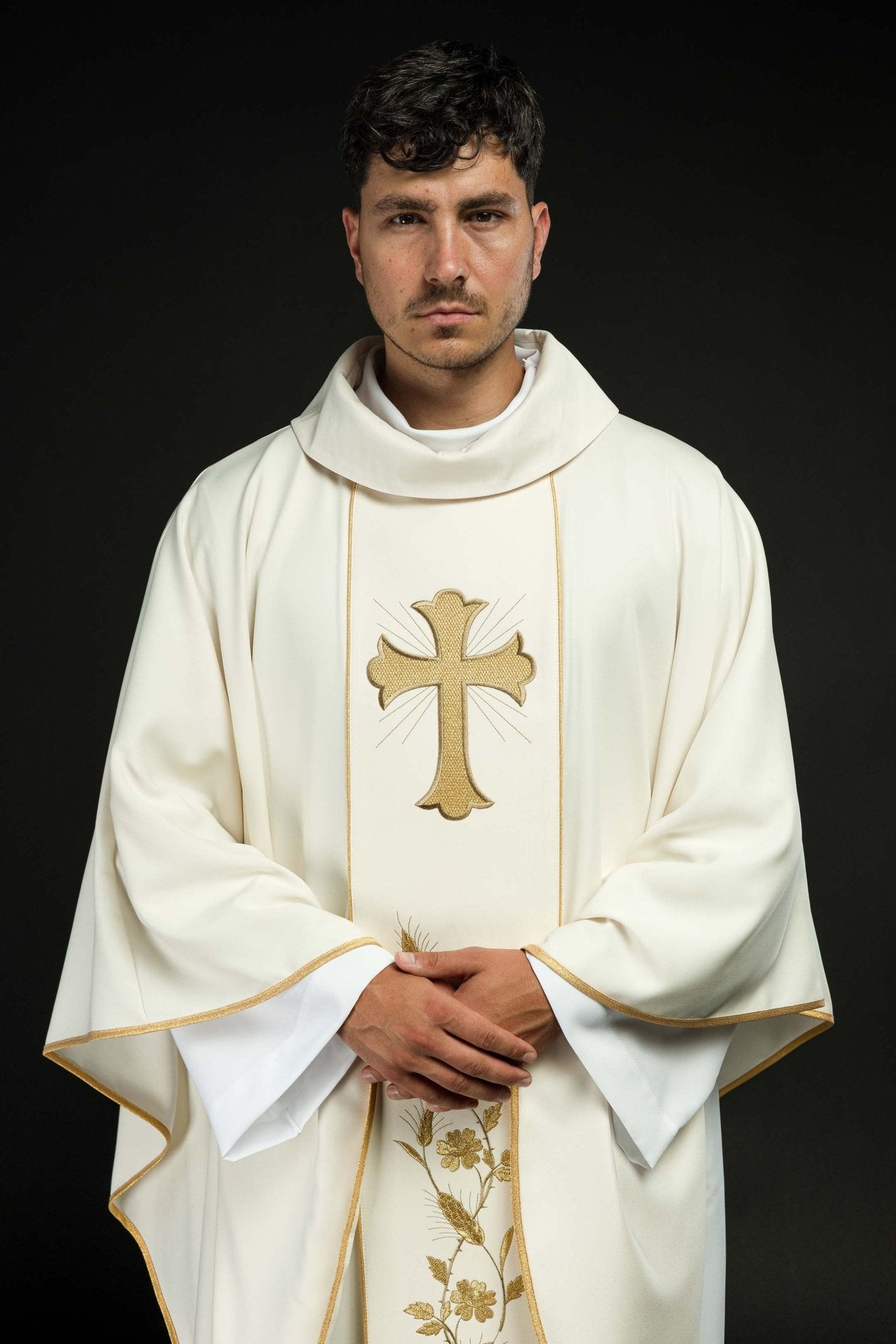 Casula Écru ricamo Croce e Spighe di grano KOR/375/05/53 ECRU - PERILPRETE.IT