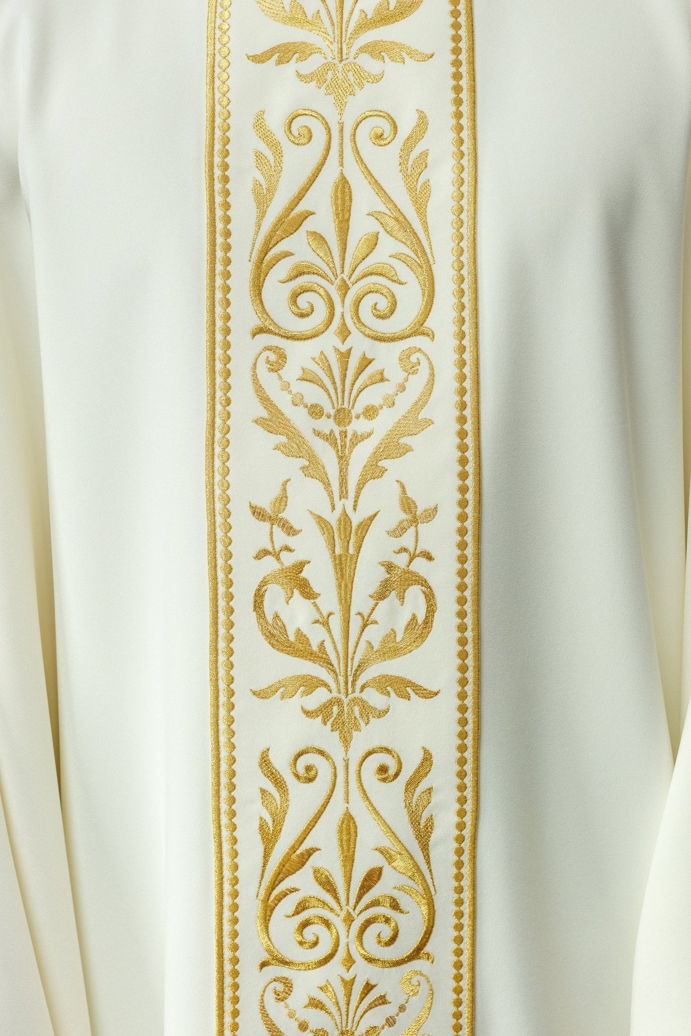 Casula liturgica écru con fascia ricamata KOR/008/05/01 ECRU - PERILPRETE.IT