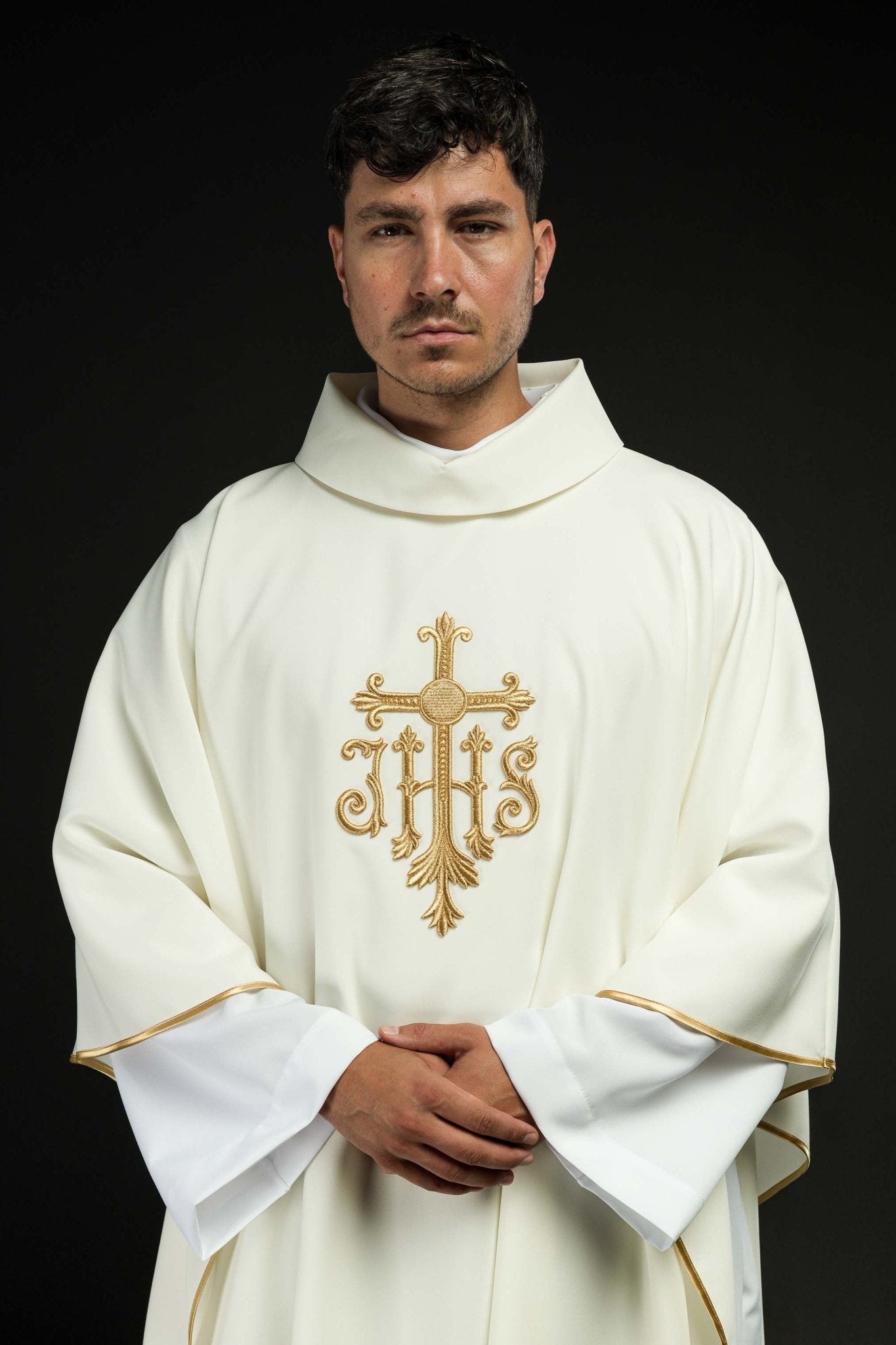 Casula ricamata Croce écru KOR/255/05/12 - PERILPRETE.IT