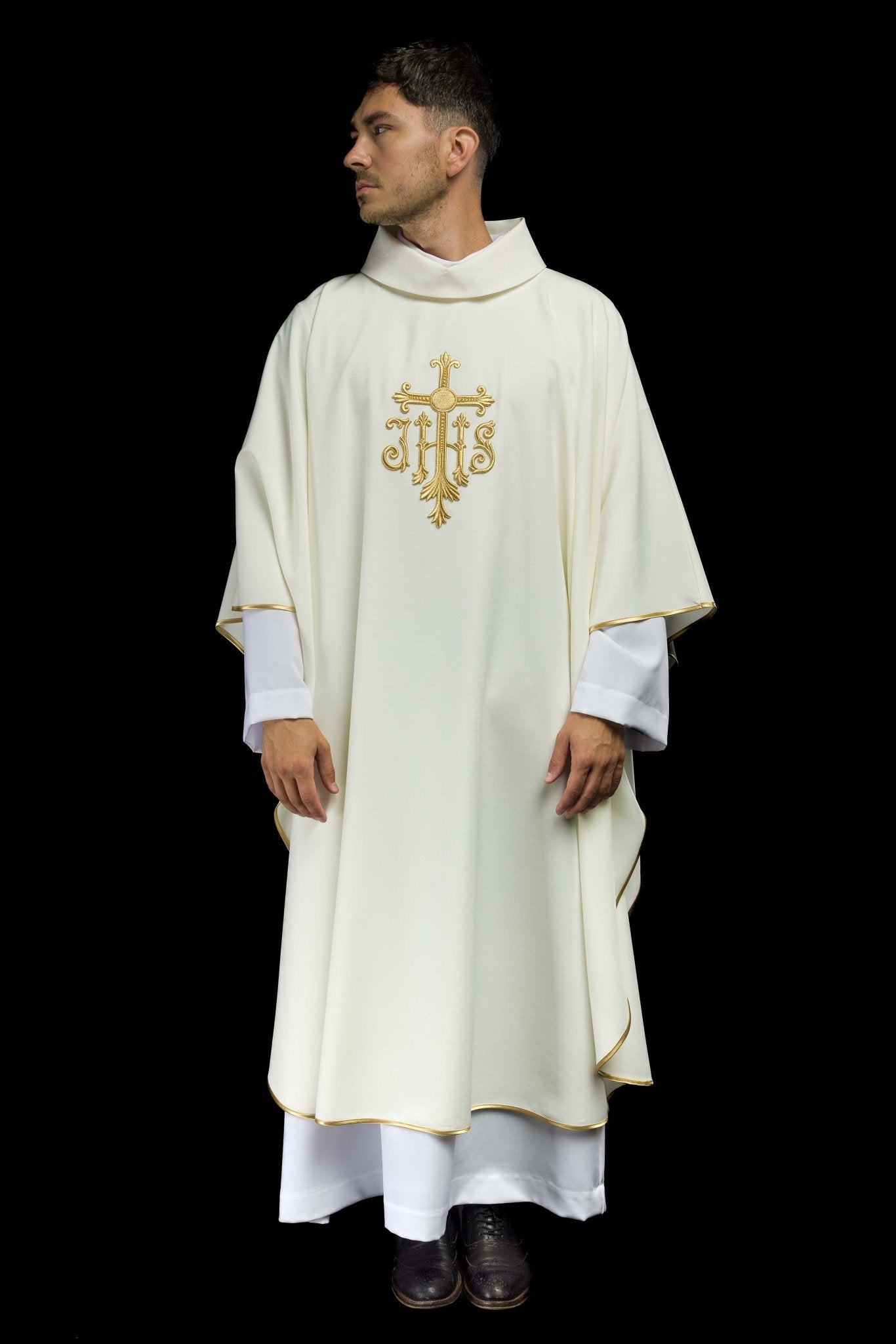Casula ricamata Croce écru KOR/255/05/12 - PERILPRETE.IT