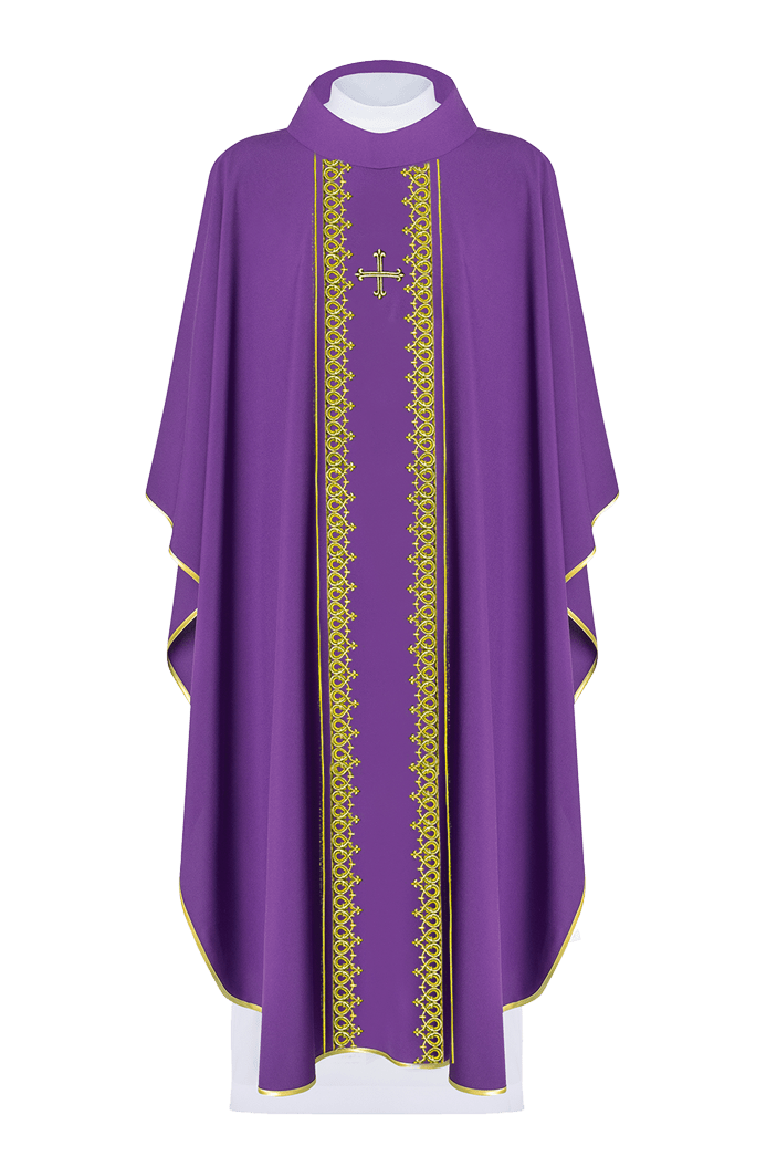 Casula ricamata Viola Piccola Croce KOR/272/03/54 - PERILPRETE.IT