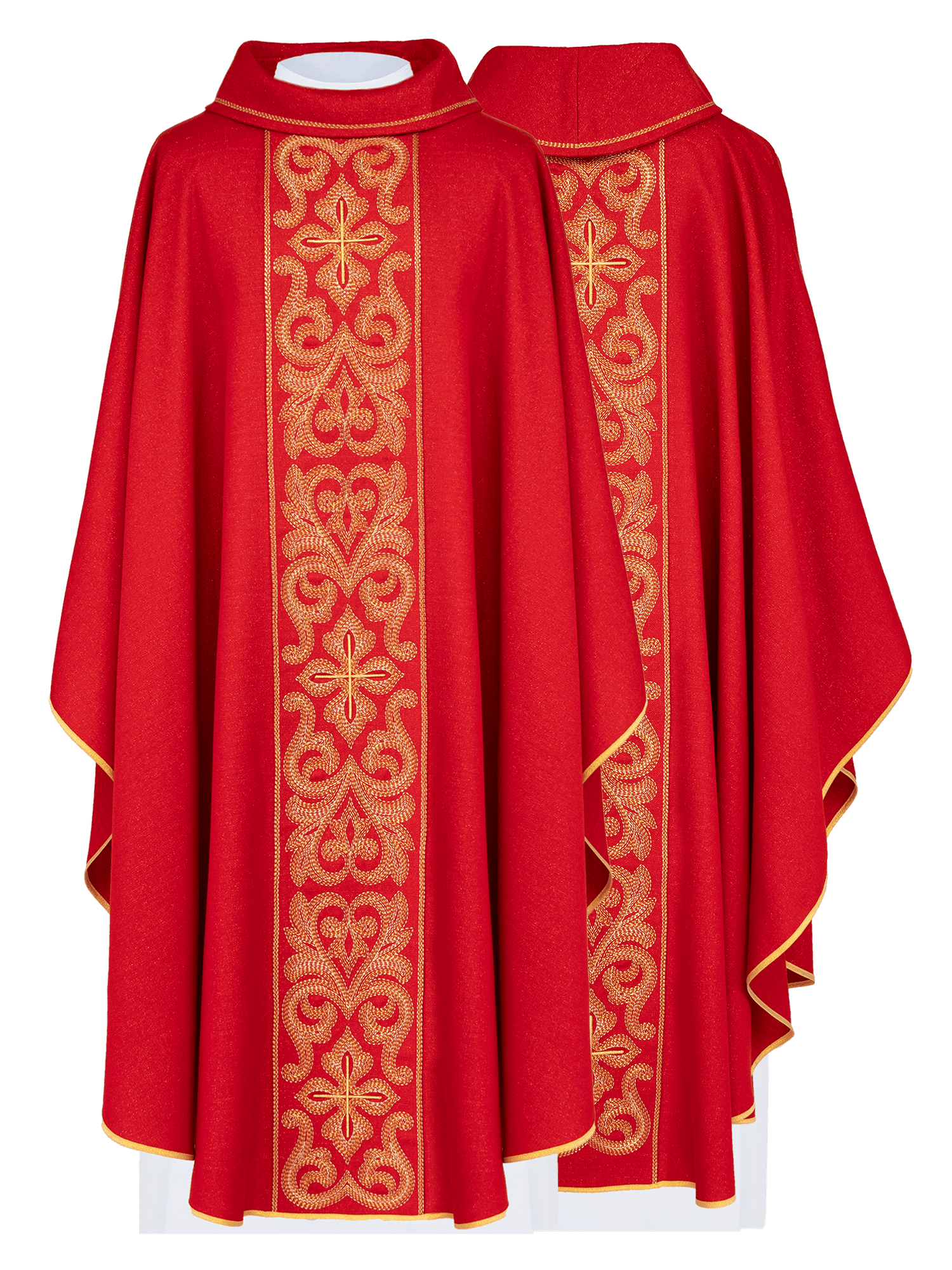 Casula riccamente ricamata con croci rosse LE/7028/02 - PERILPRETE.IT