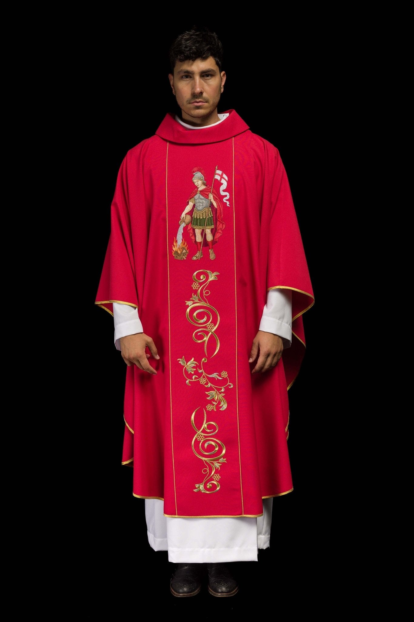 Casula riccamente ricamata con l'immagine di San Floriano KOW2/036/02/01 - PERILPRETE.IT