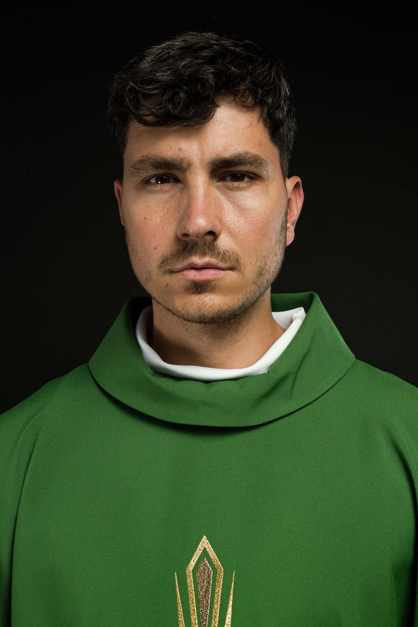 Casula Verde con ricamo della Croce KOR/037/01/12 ZIELONY - PERILPRETE.IT