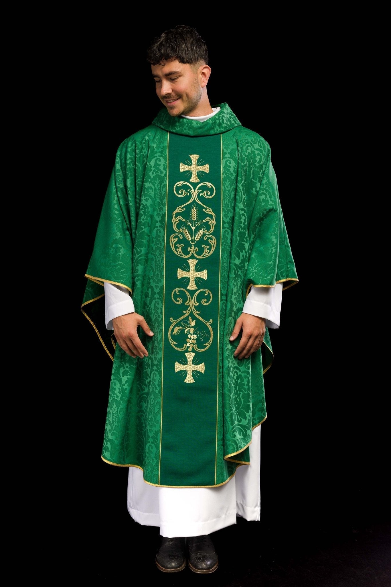 Casula Verde con stolone ricamato KOR/148/01/81 - PERILPRETE.IT