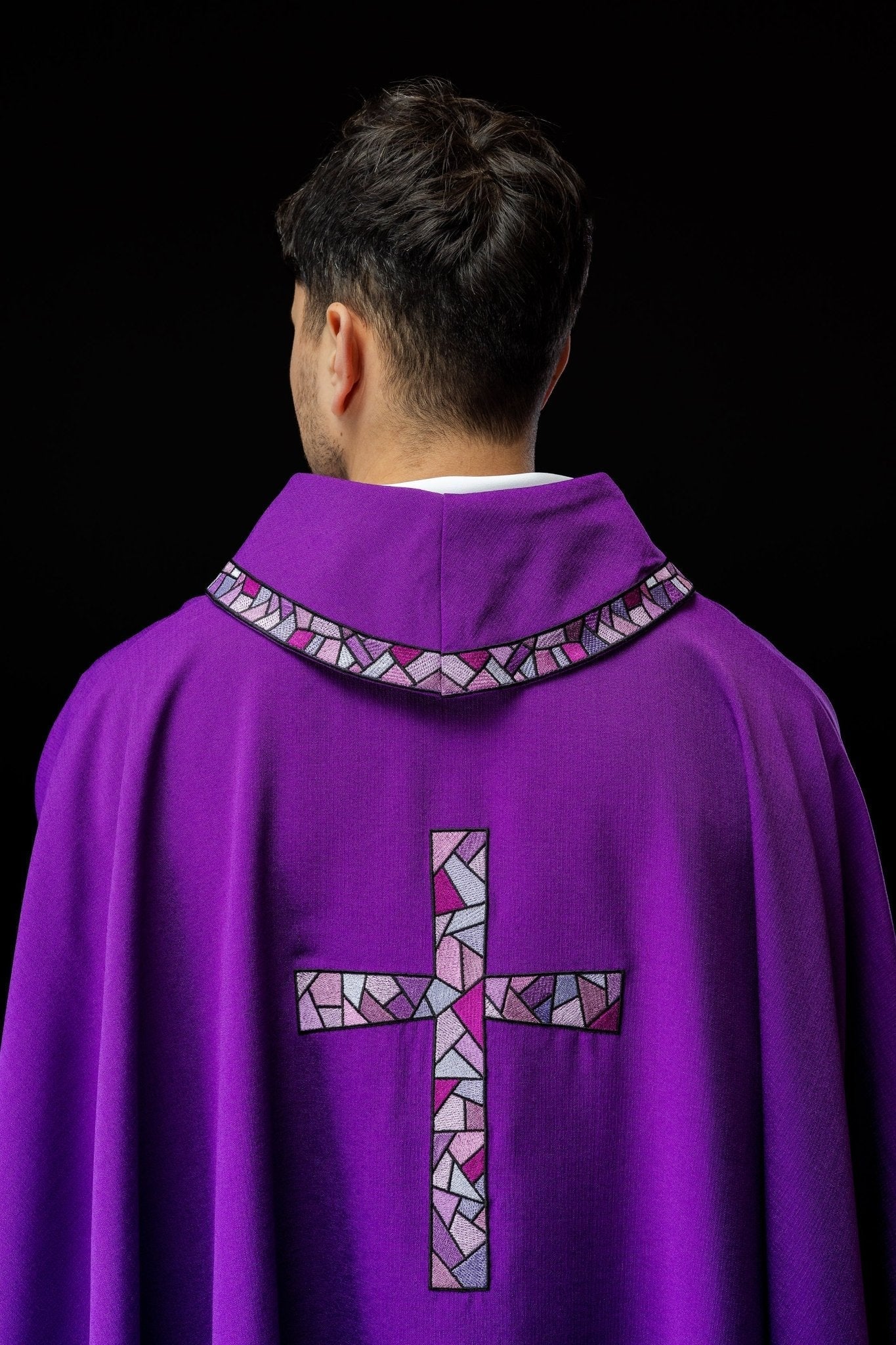 Casula Viola con Croce a Mosaico KOR/257/03/62 - PERILPRETE.IT