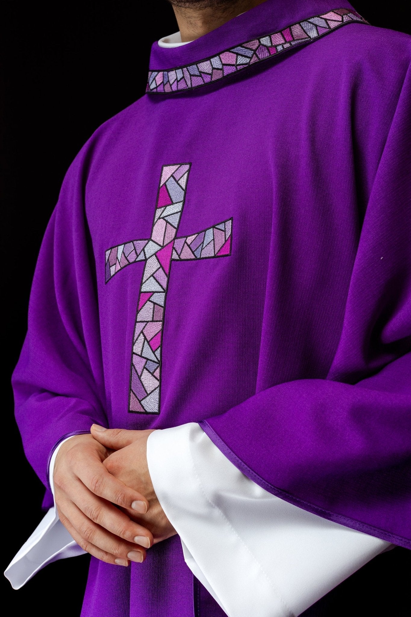 Casula Viola con Croce a Mosaico KOR/257/03/62 - PERILPRETE.IT