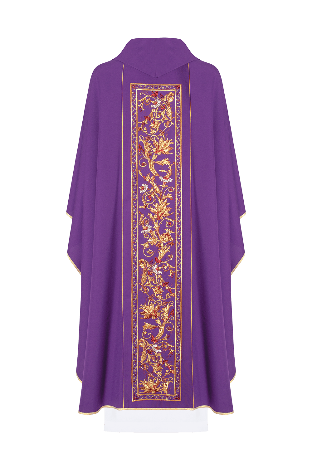 Casula Viola con stolone e ricamo IHS KOR/056/03/01 FIOLET - PERILPRETE.IT