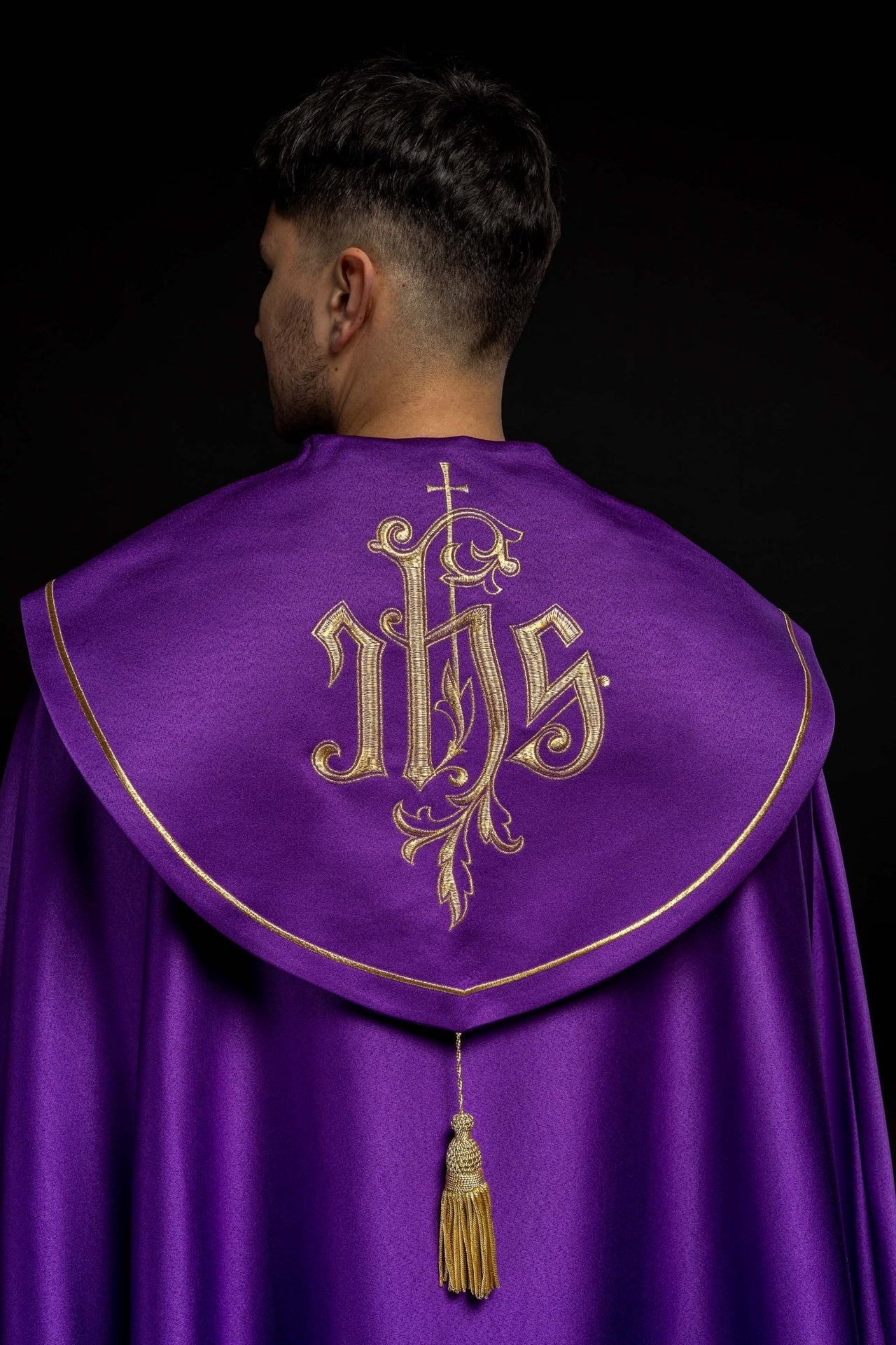 Kapa eucharystyczna monogram IHS Fioletowa